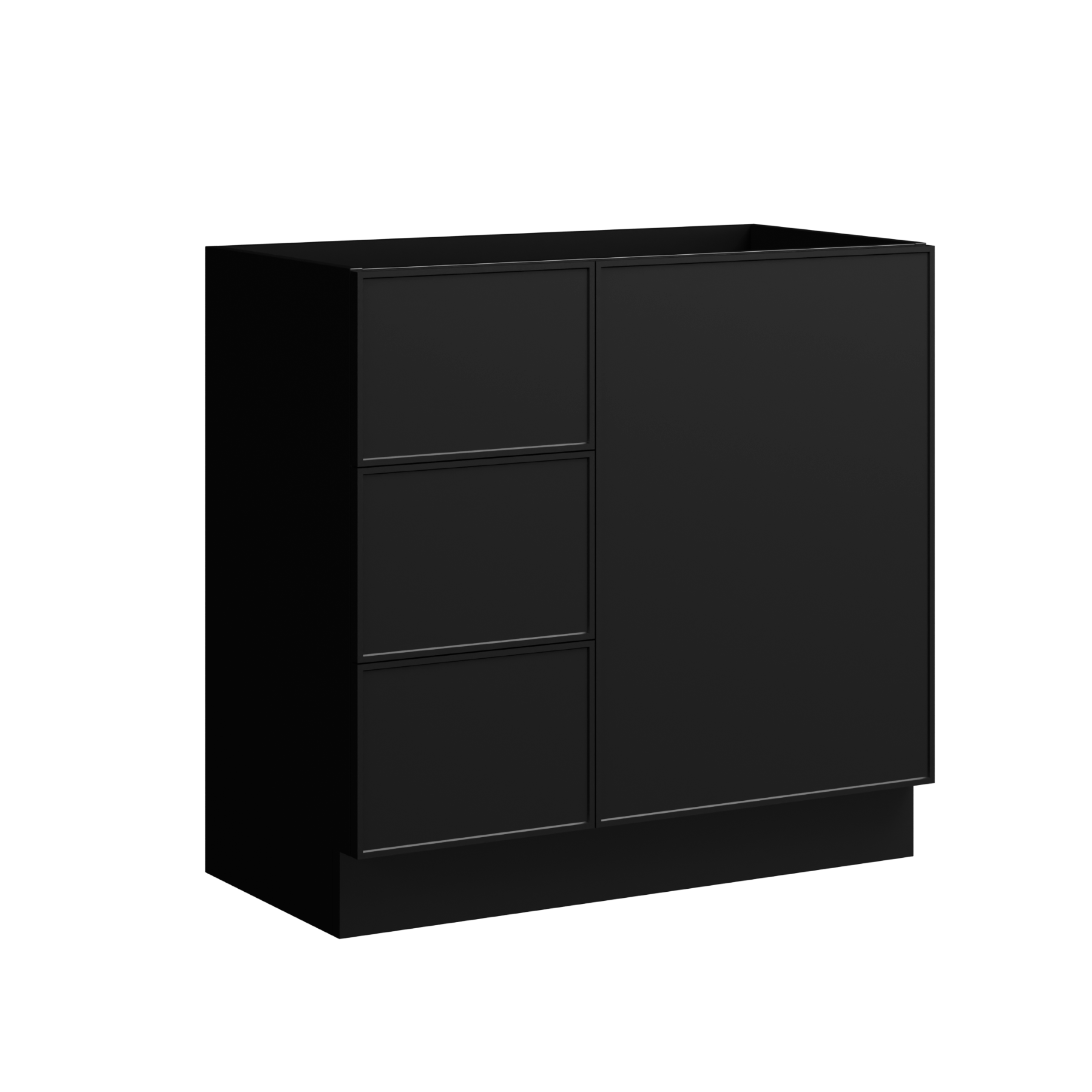 black satin paint vanity