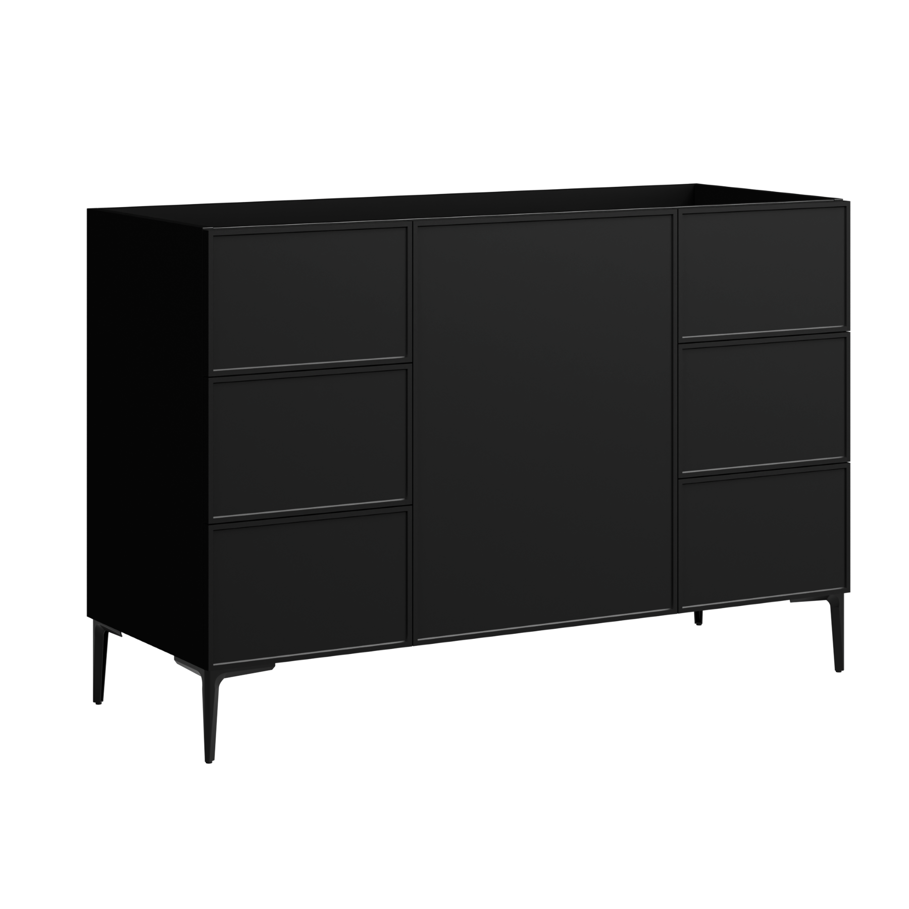 black satin paint vanity