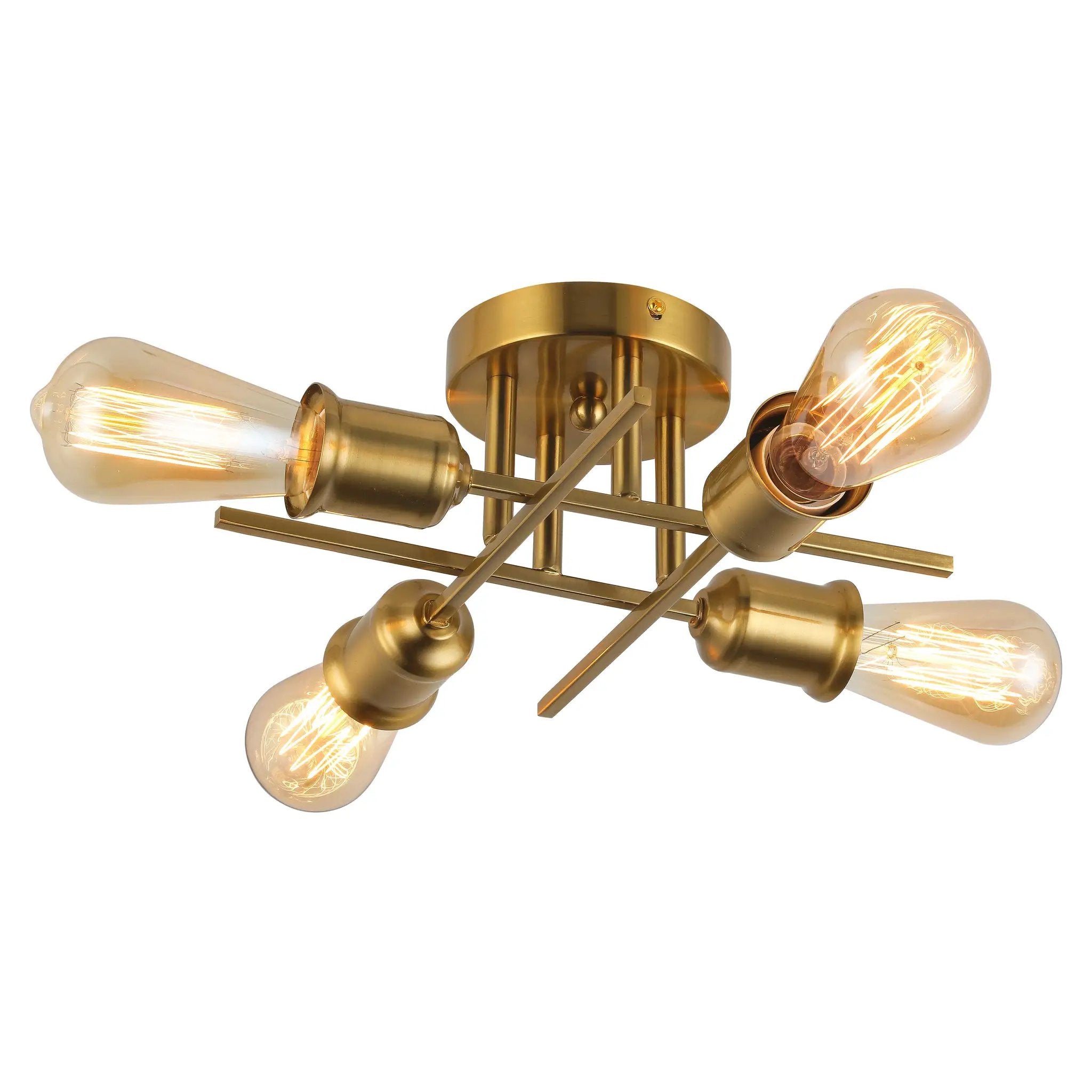 aged brass flush mount