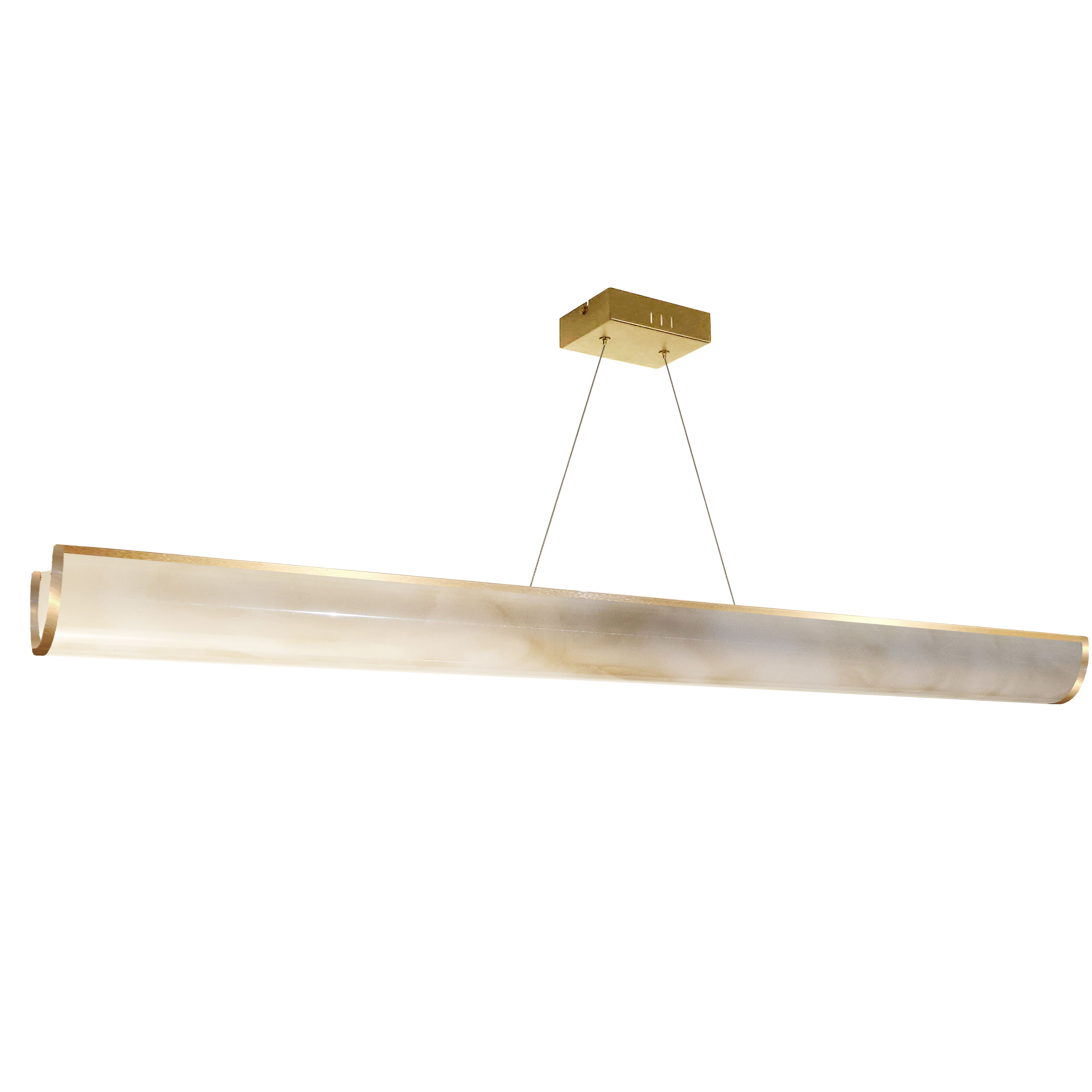 aged brass/faux alabaster flush mount