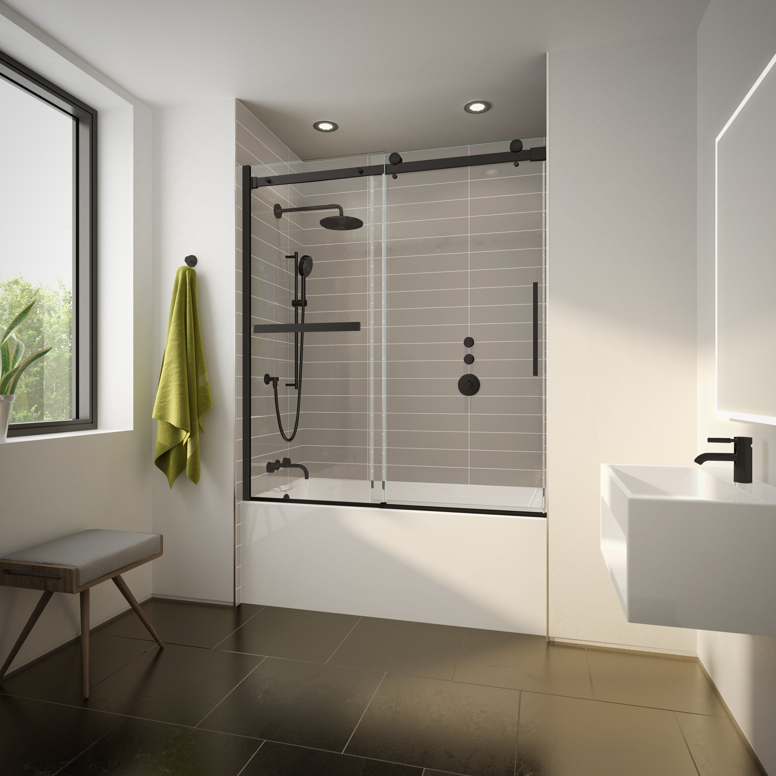 matte black tub enclosure