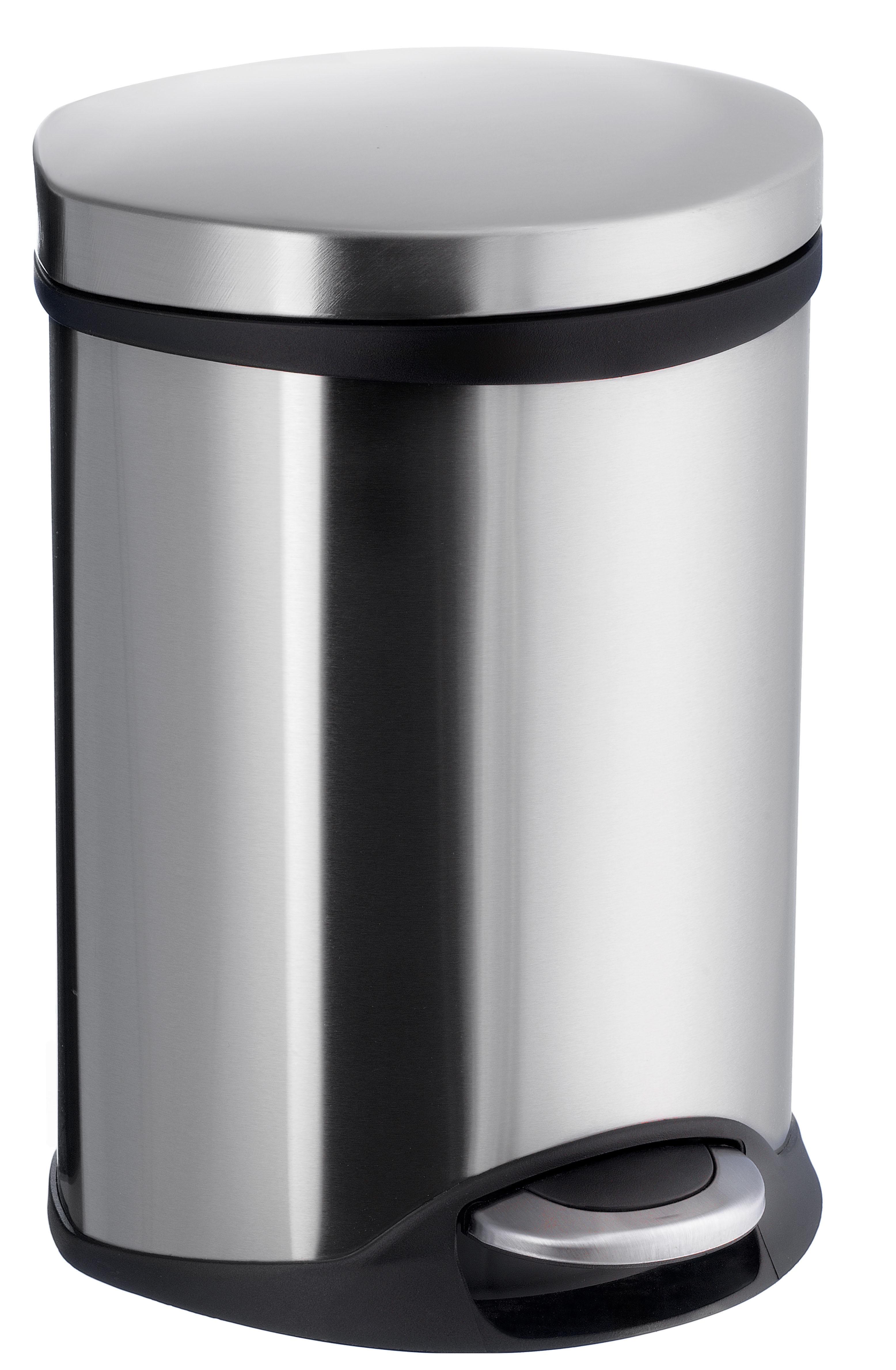 brushed stainless steel pedal bin