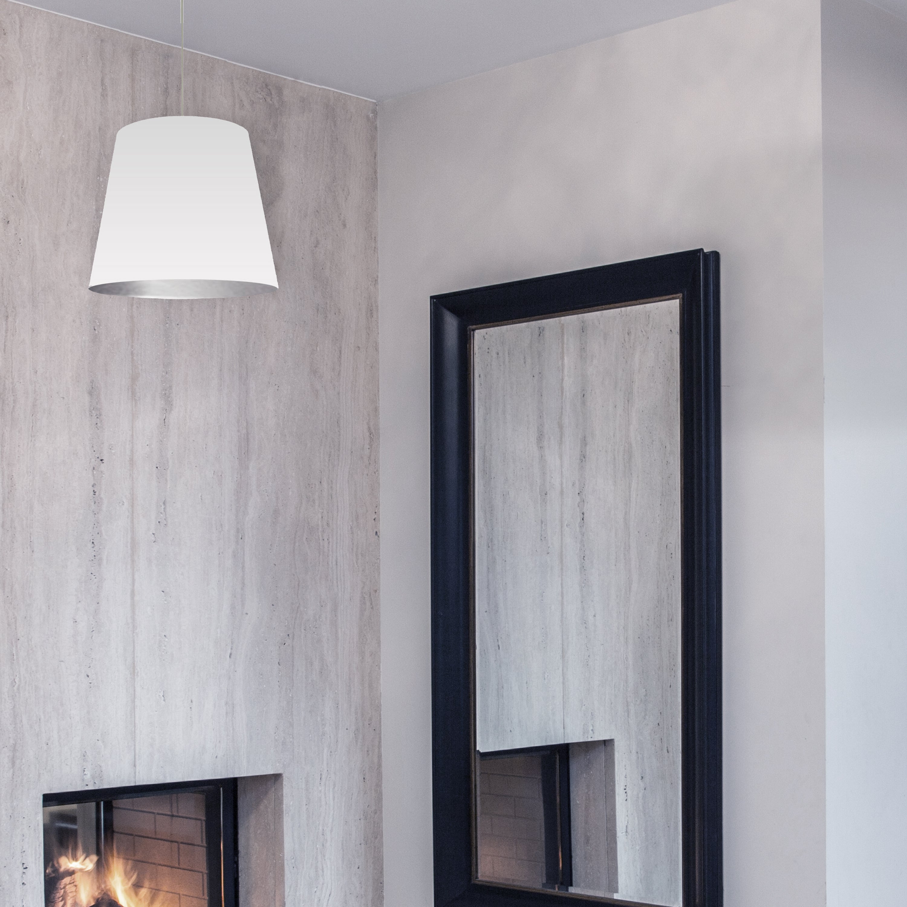 white and silver pendants