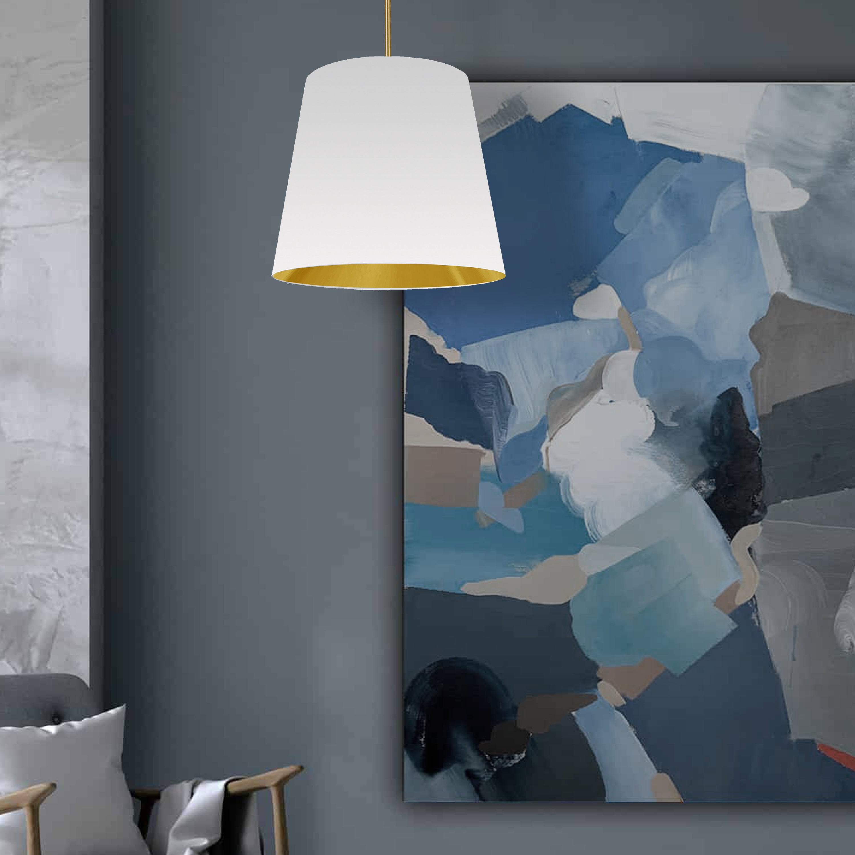 white and gold pendants