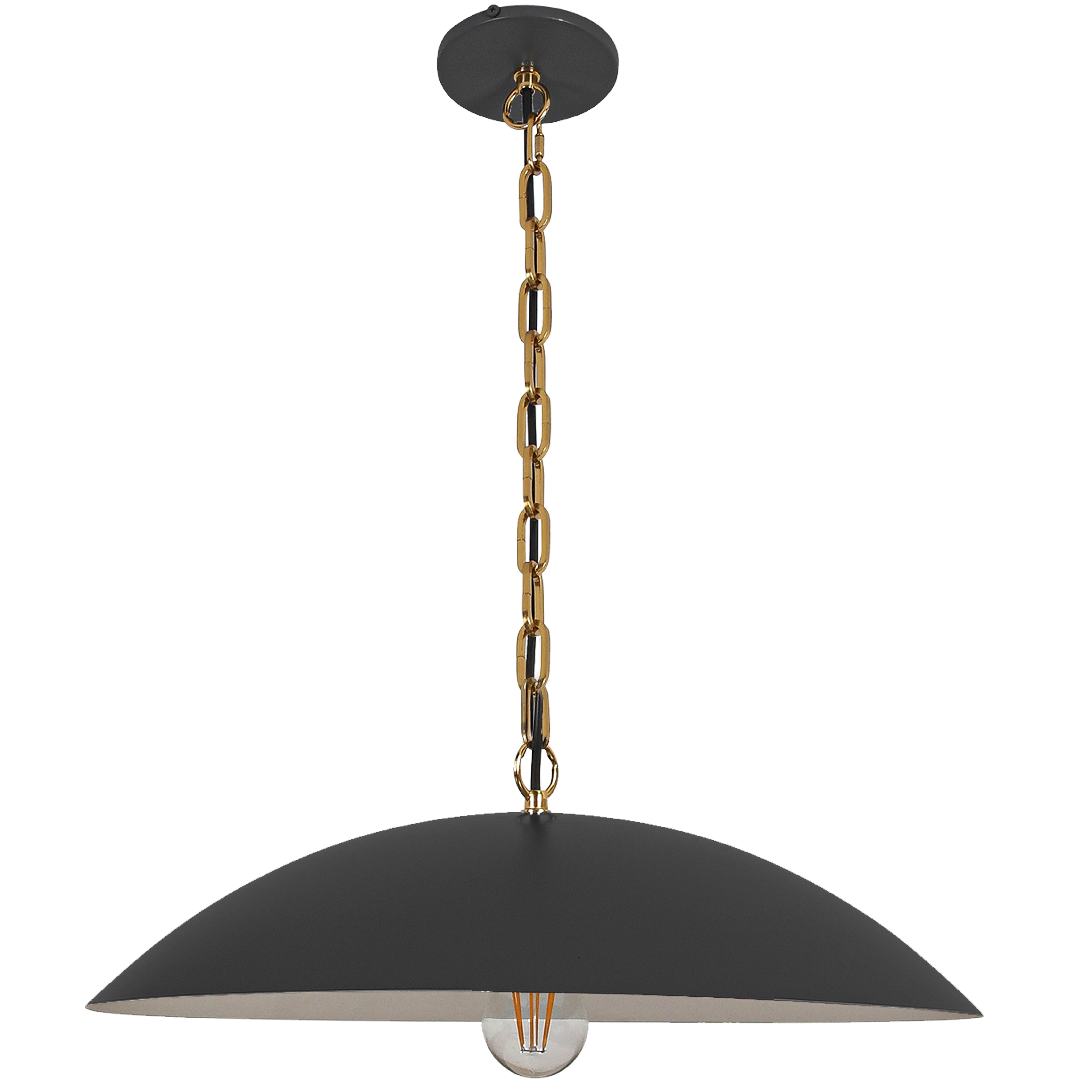 matte black with aged brass pendants