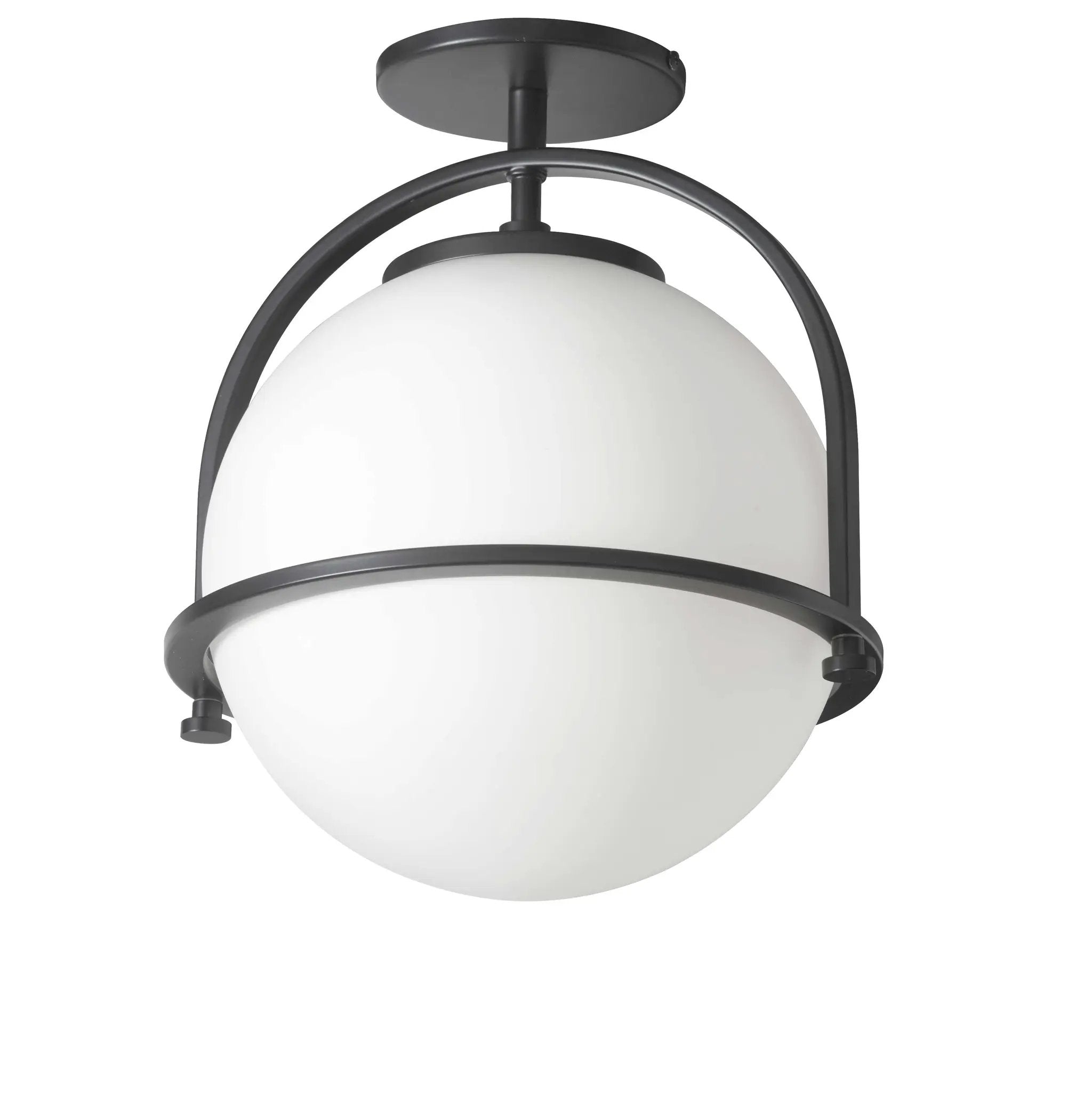 Dainolite 1 Light Incandescent Semi Flush with White Opal Glass by Dainolite