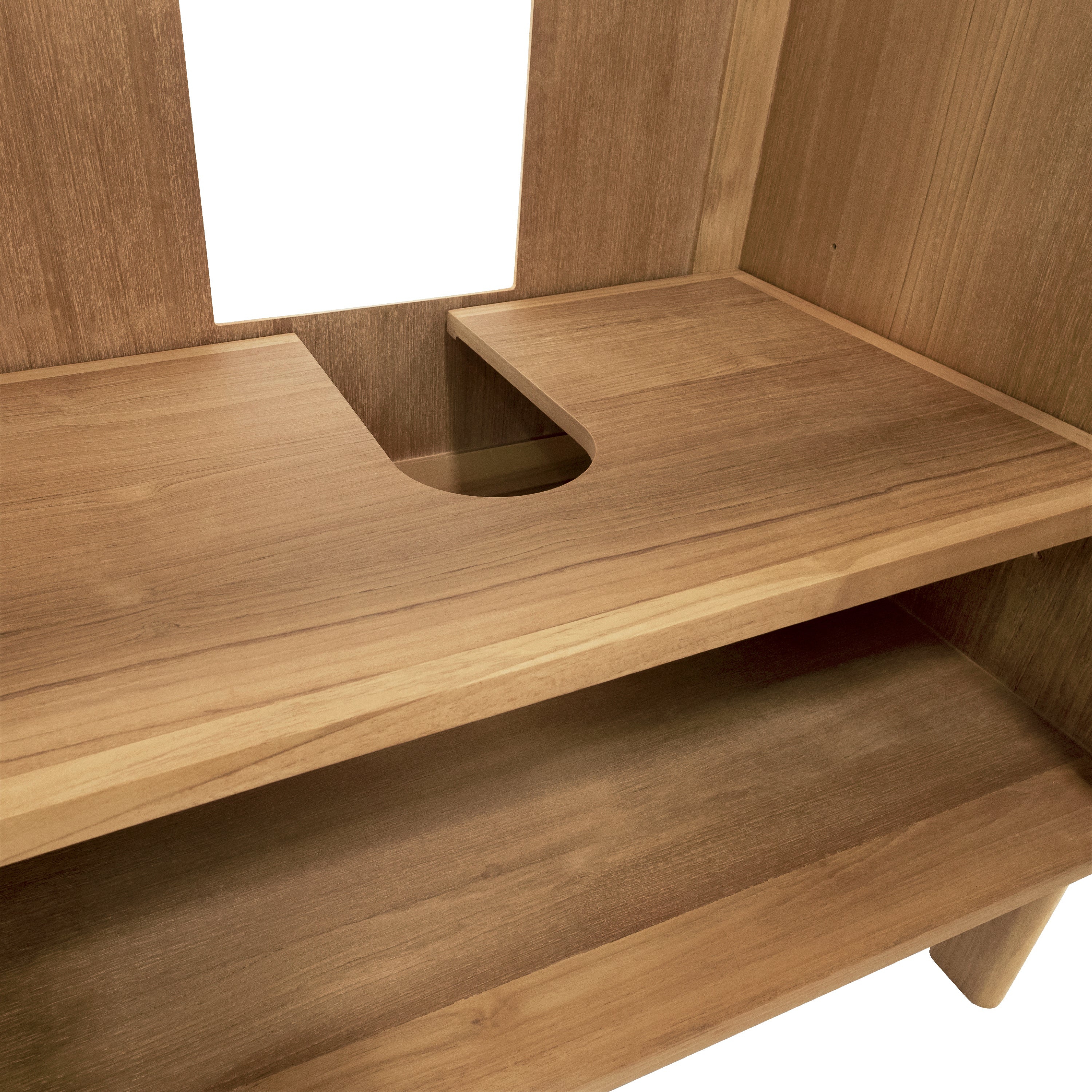 natural teak vanity set