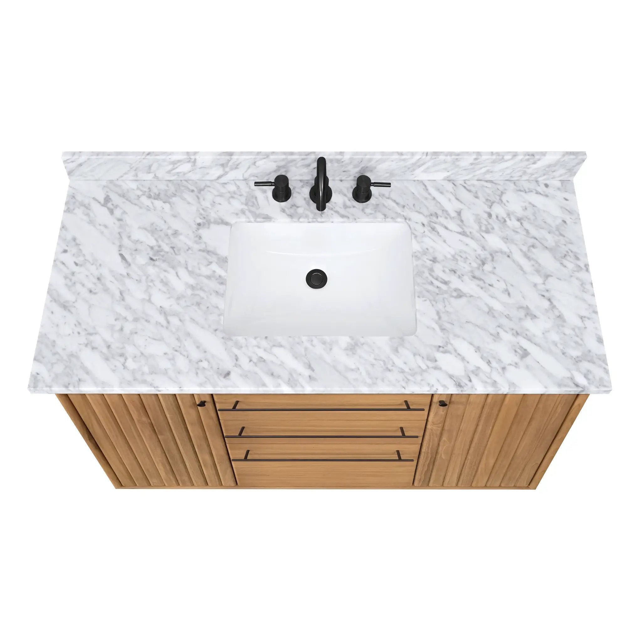 natural teak vanity set