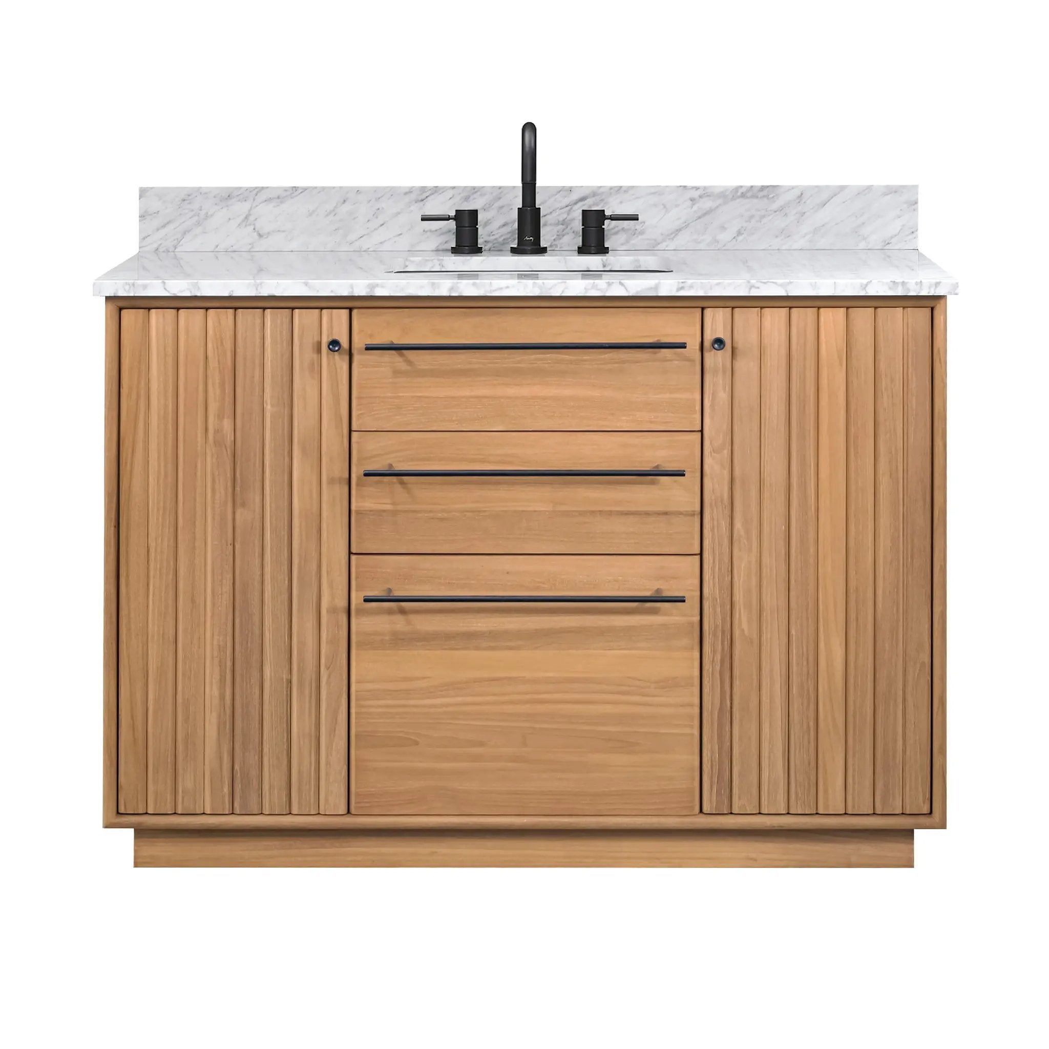 natural teak vanity set