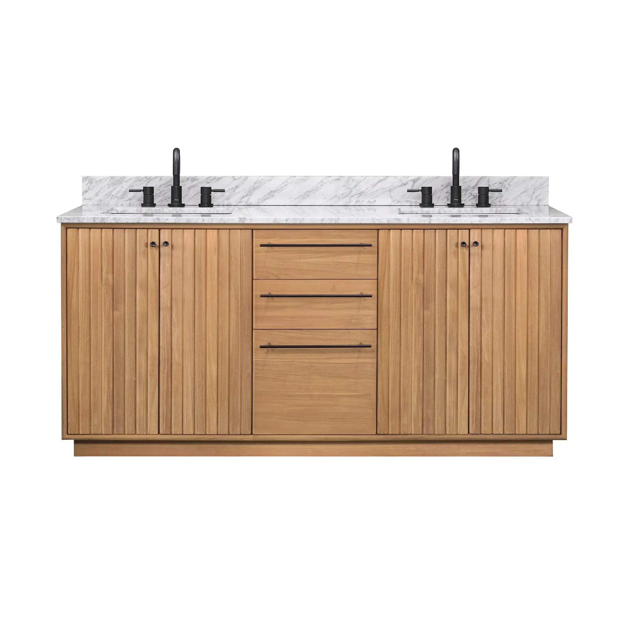 natural teak vanity set