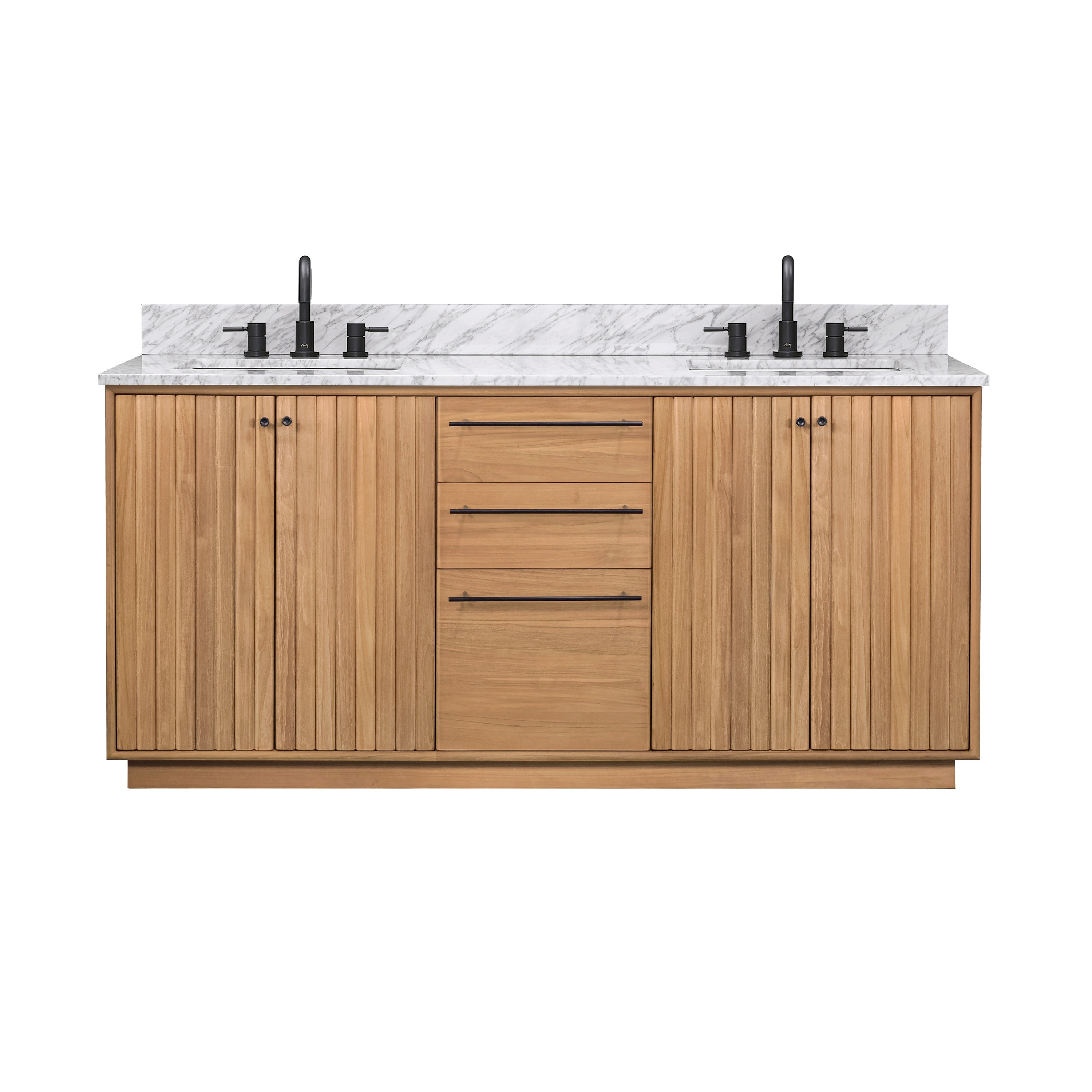 natural teak vanity set