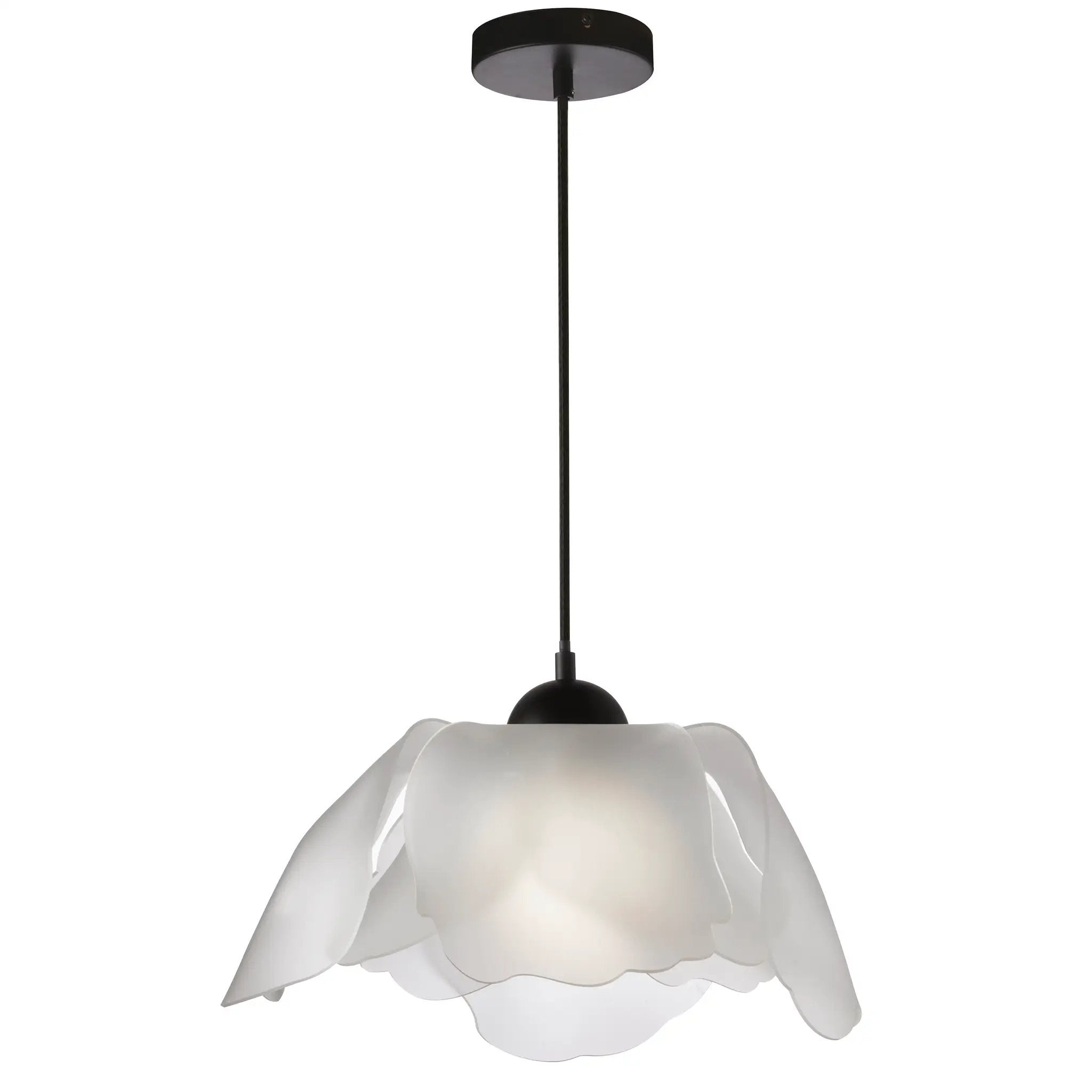 matte black with fr acrylic diffuser pendants