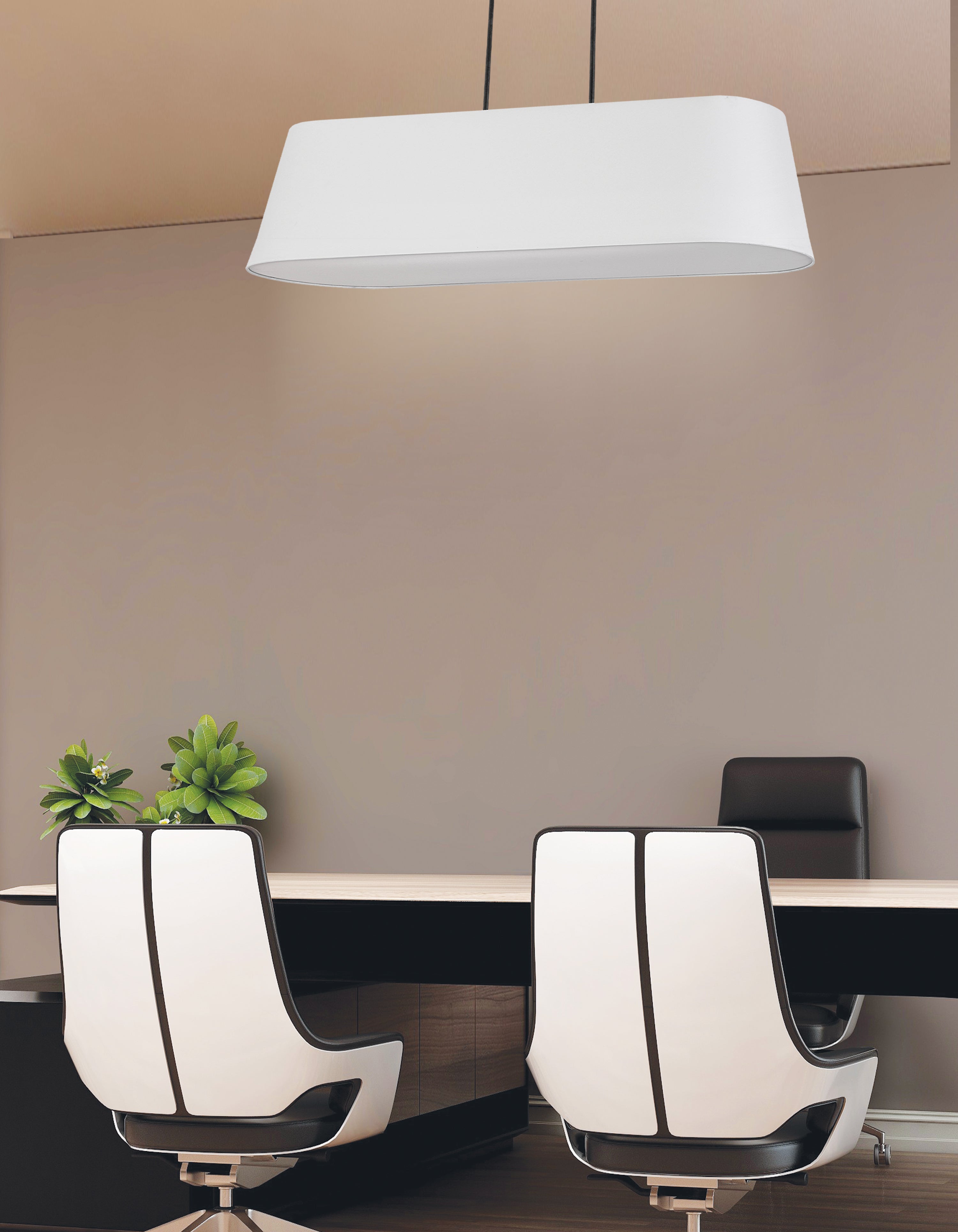 matte black with white shades pendants