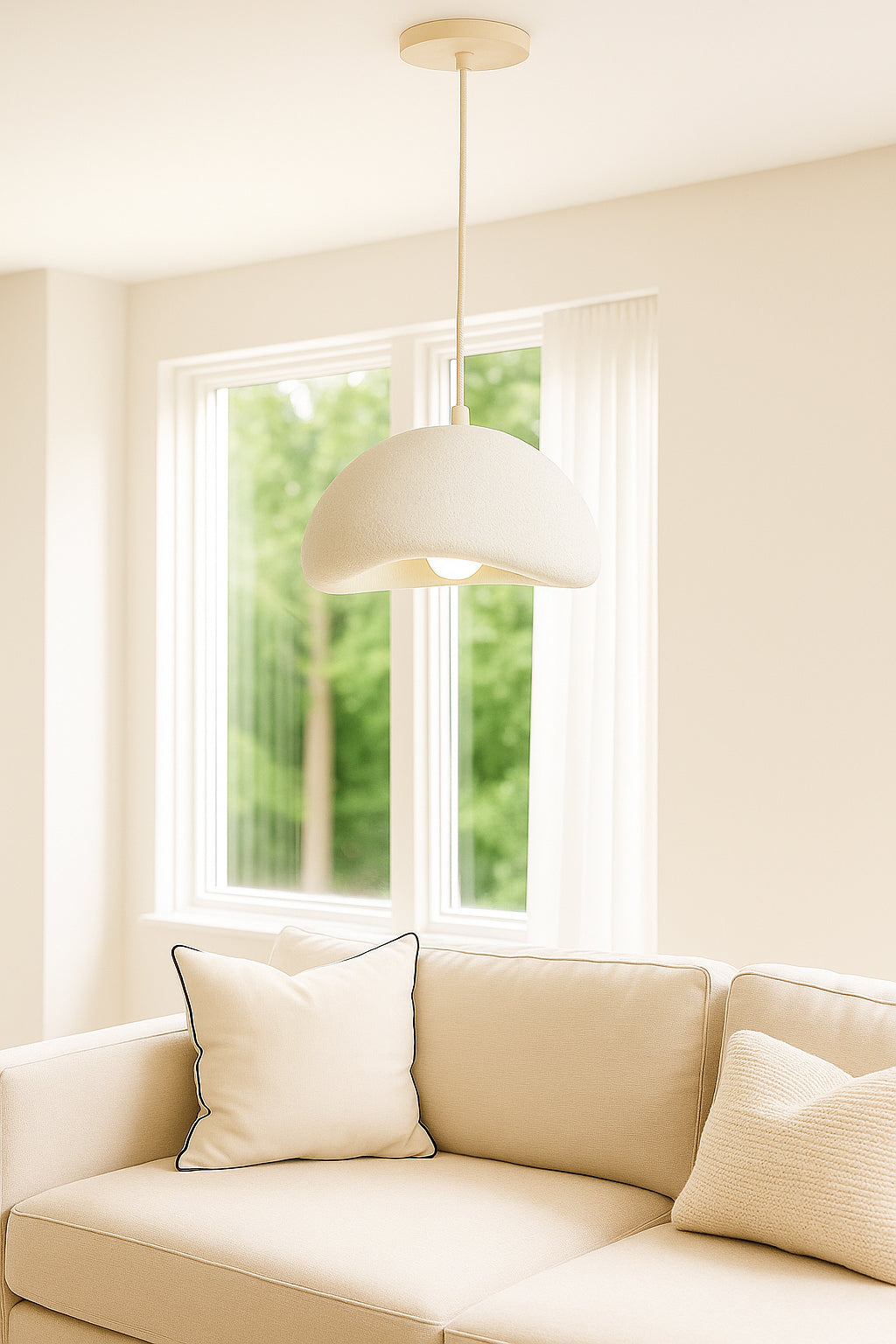 matte linen pendant light