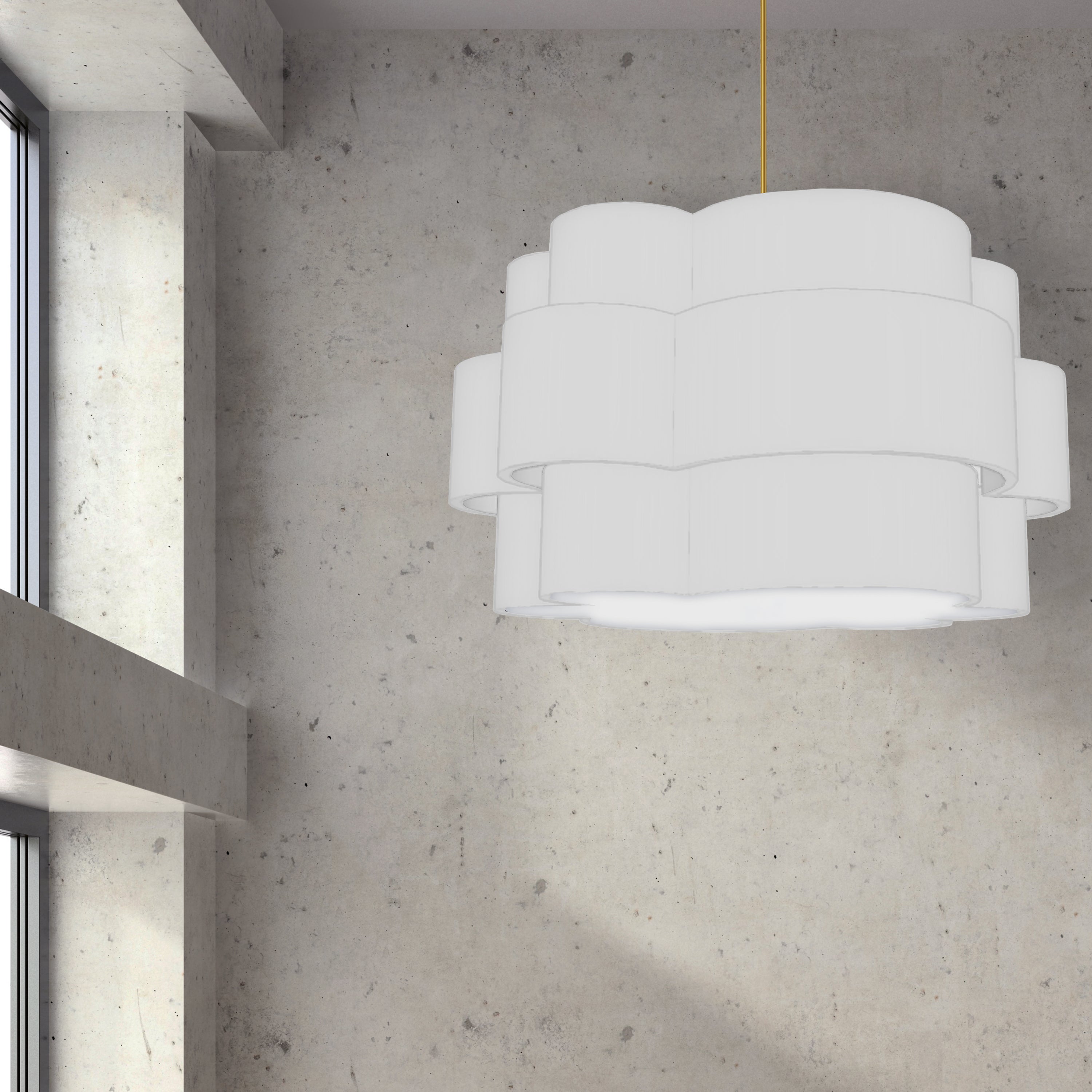 aged brass with white shade pendants