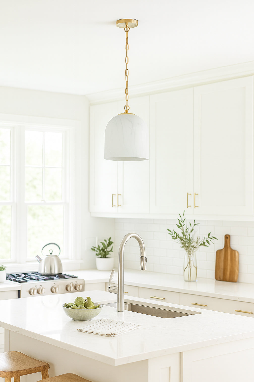 aged brass pendant light