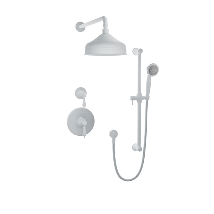 white thermostatic shower kit