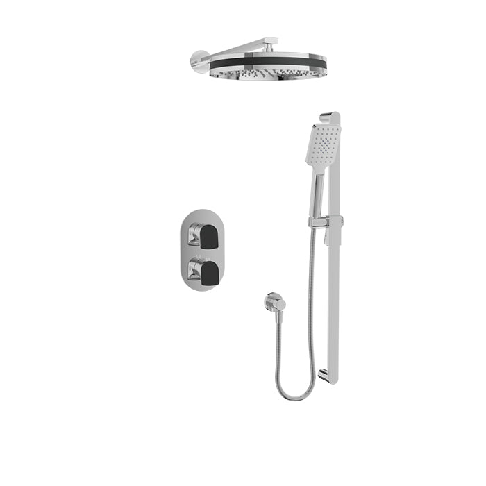 chrome/smokey thermostatic shower kit