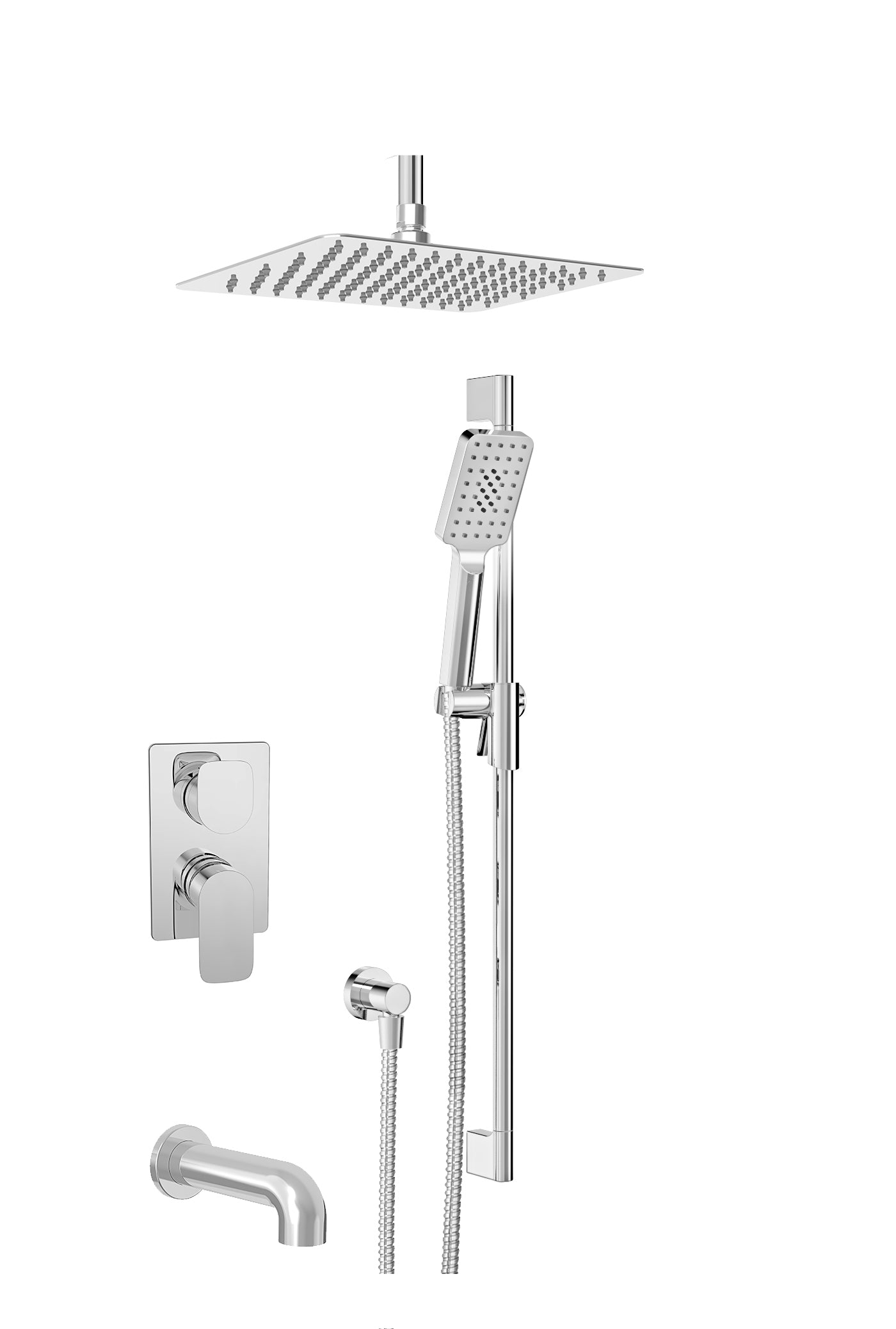 chrome shower kit