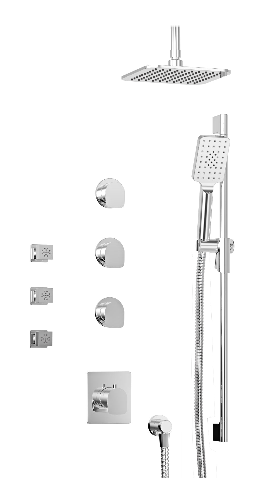 chrome thermostatic shower kit