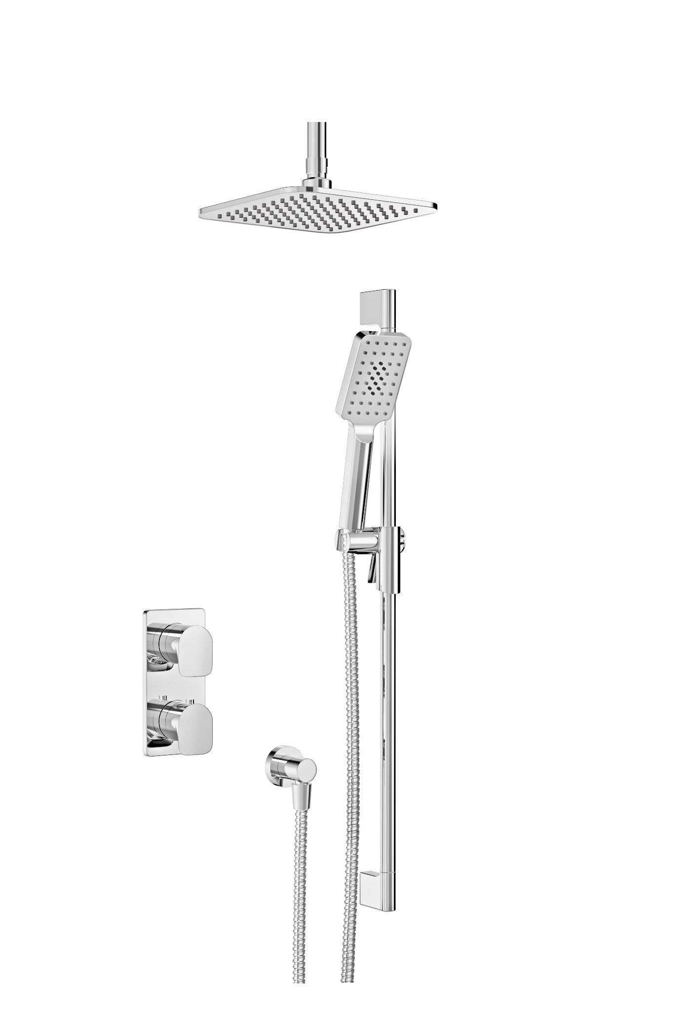 chrome thermostatic shower kit