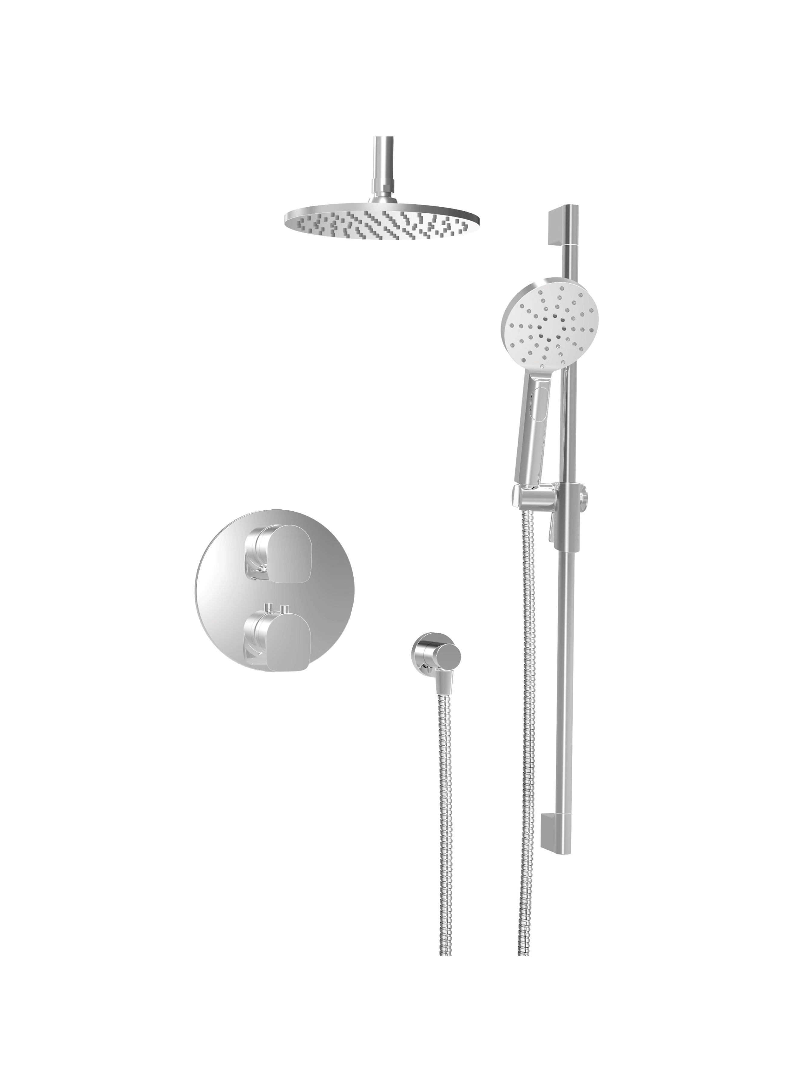 chrome thermostatic shower kit