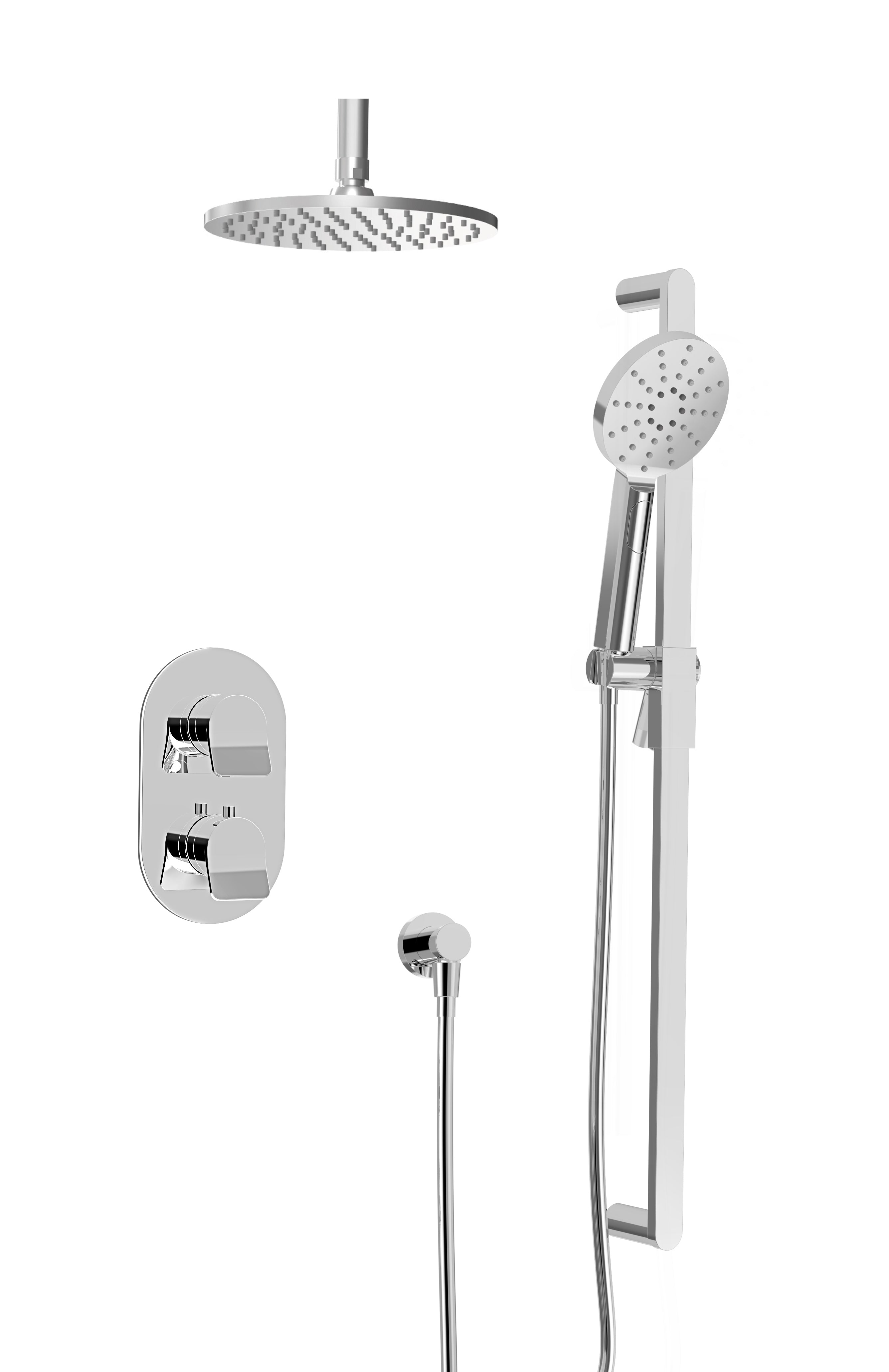 chrome thermostatic shower kit