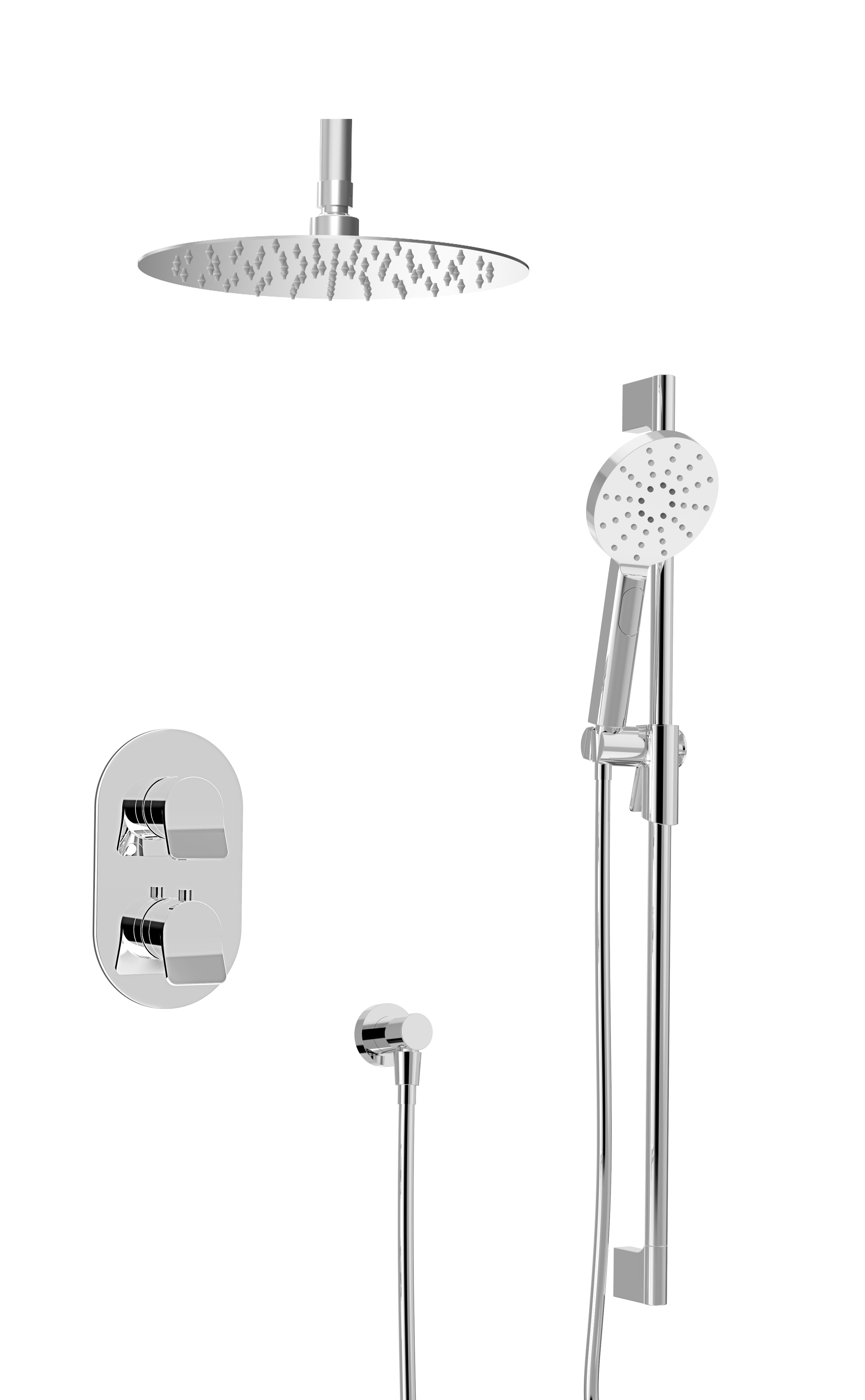 chrome thermostatic shower kit