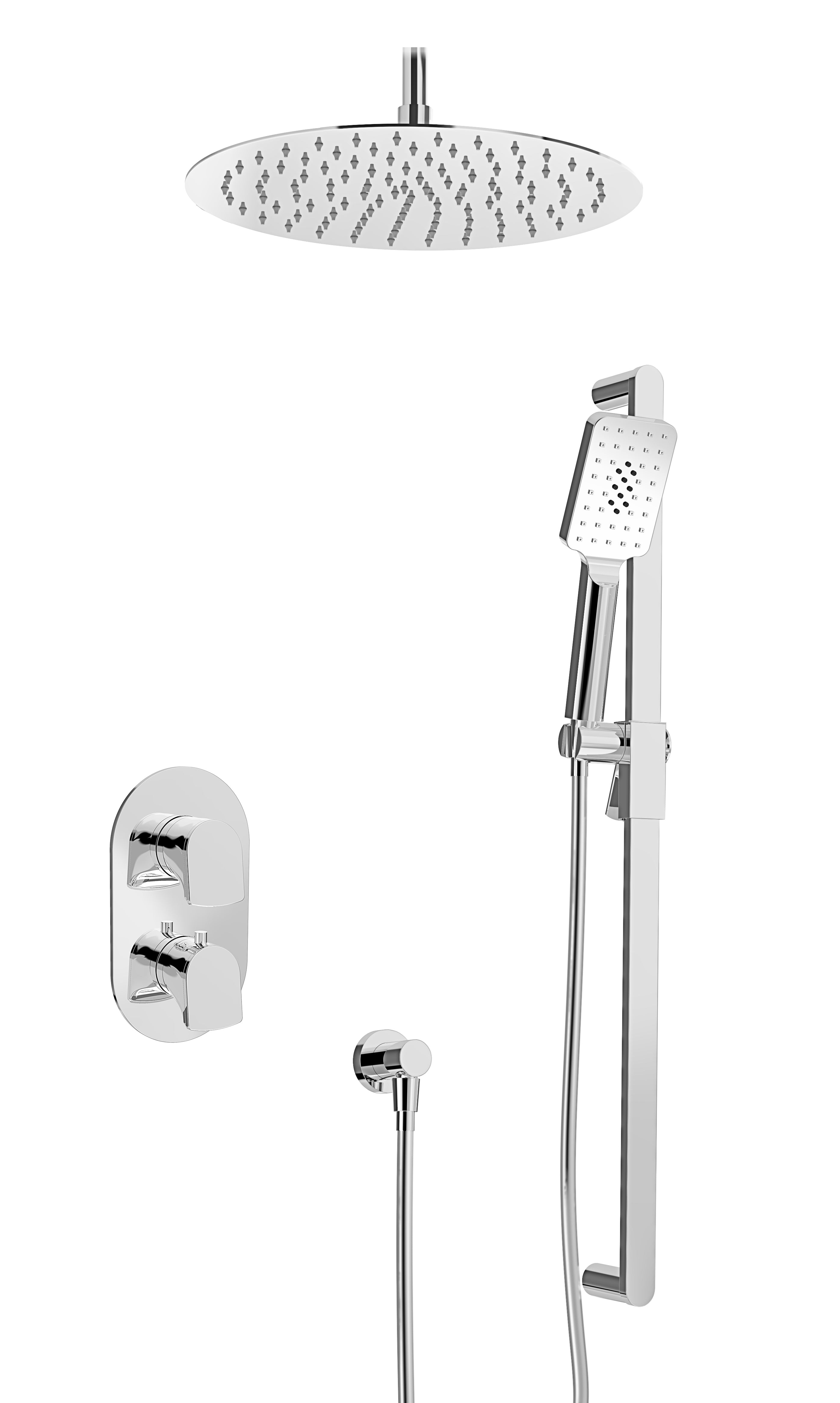 chrome thermostatic shower kit
