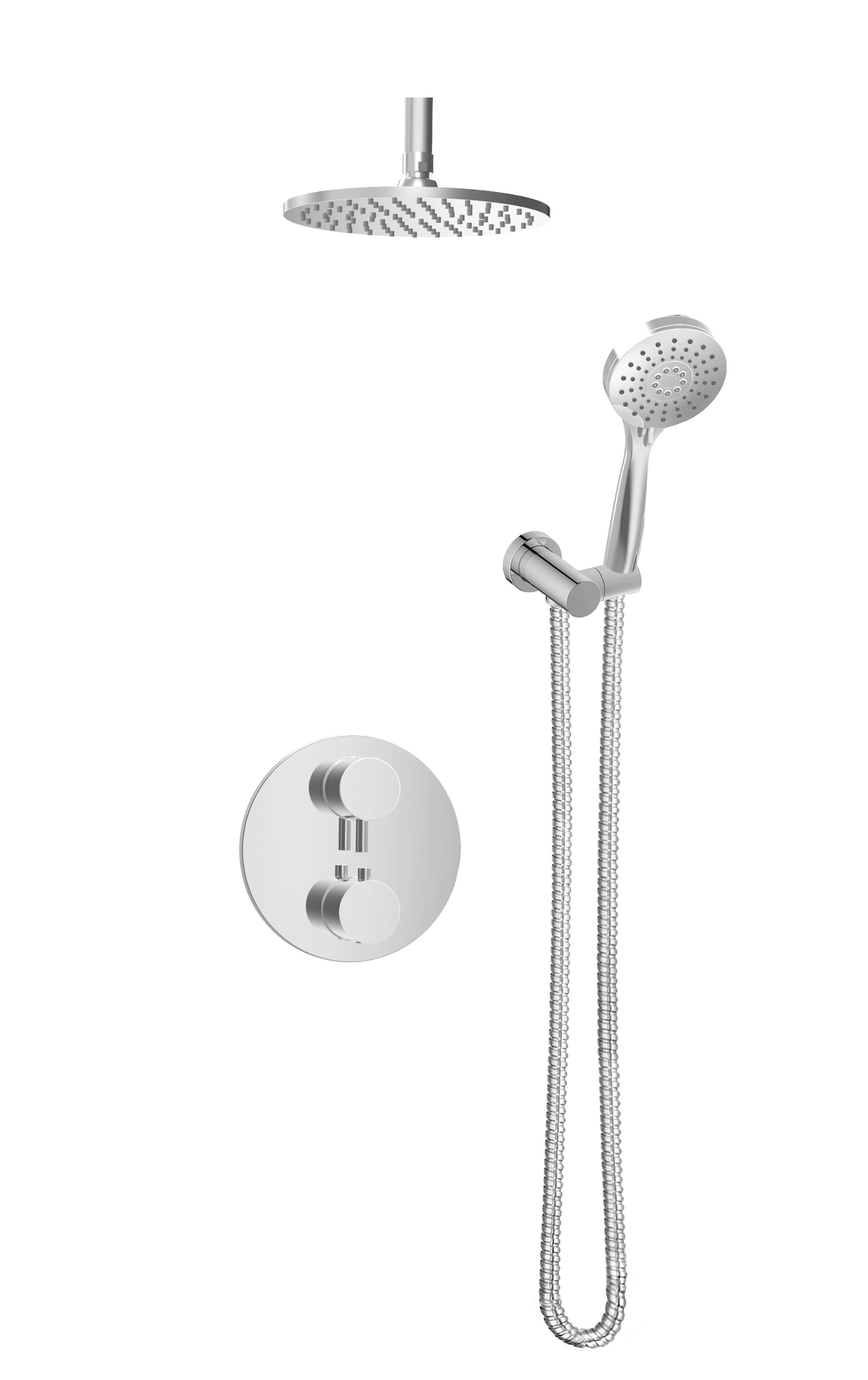 chrome thermostatic shower kit