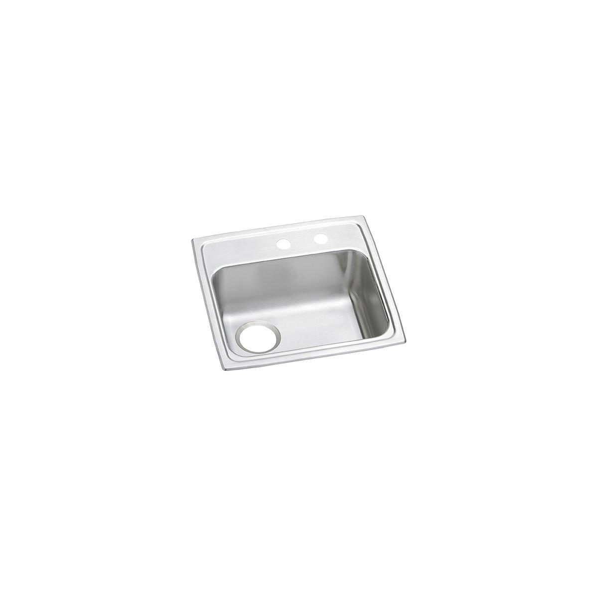 Elkay Celebrity 19-1/2" x 19" x 5-1/2" MR2-Hole Single Bowl Drop-in ADA Sink with Quick-clip and Left Drain