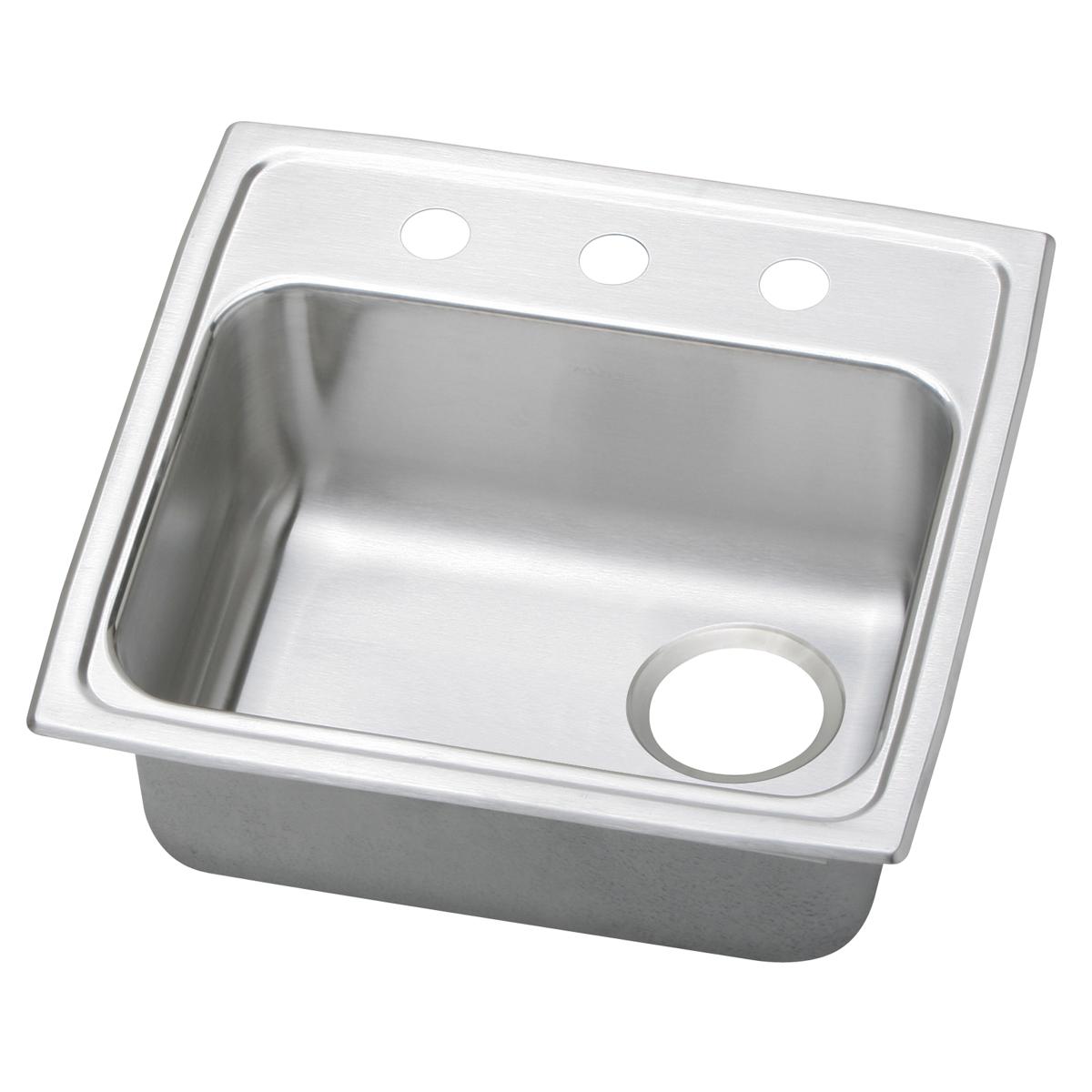 Elkay Celebrity 19-1/2" x 19" x 5-1/2" Single Bowl Drop-in ADA Sink with Quick-clip and Right Drain