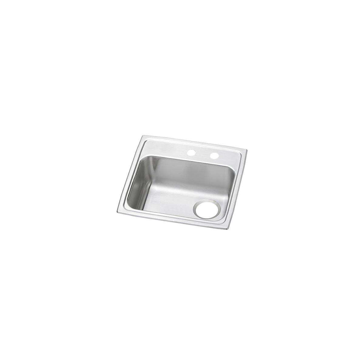 Elkay Celebrity 19-1/2" x 19" x 5-1/2" MR2-Hole Single Bowl Drop-in ADA Sink with Quick-clip and Right Drain