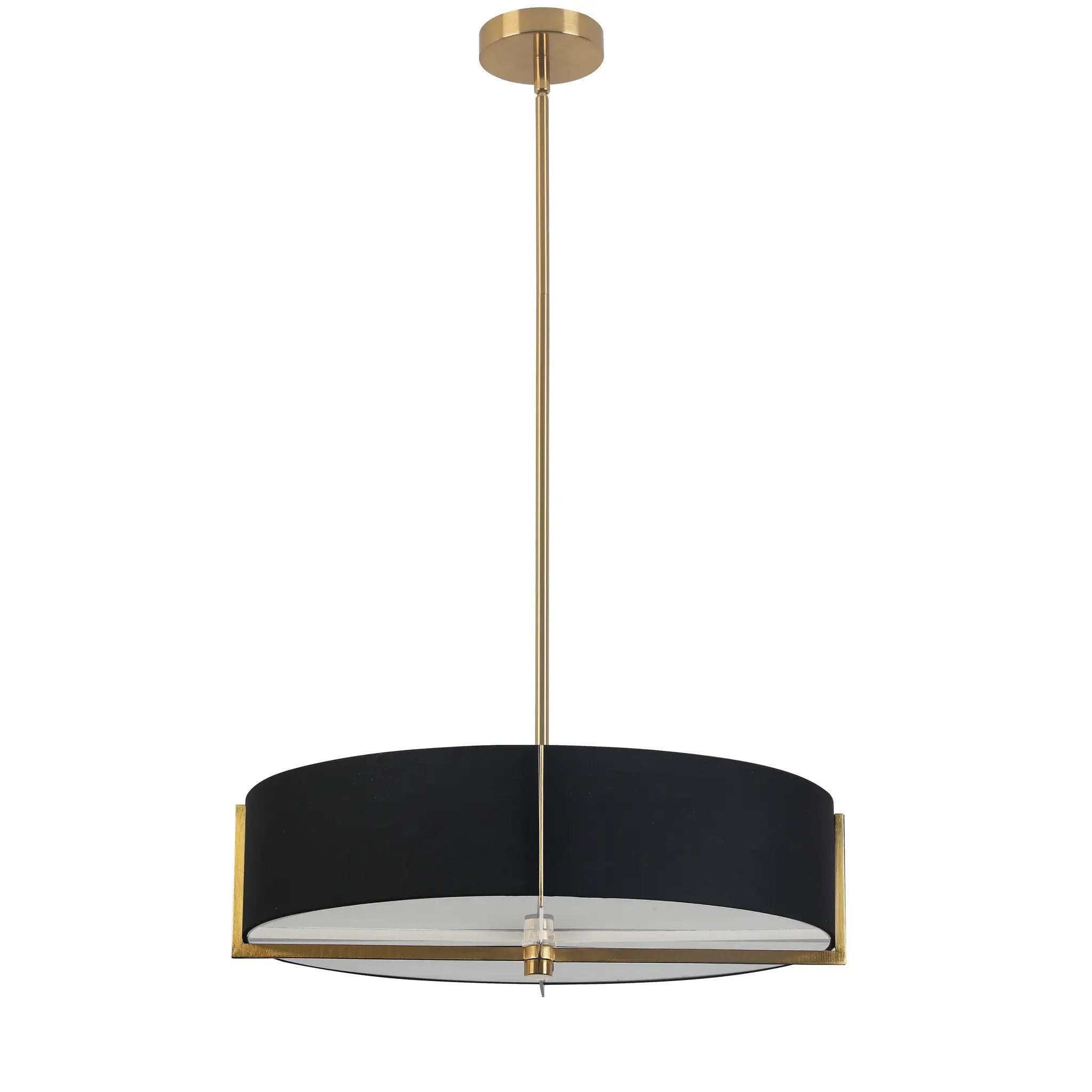 aged brass with black shade pendants