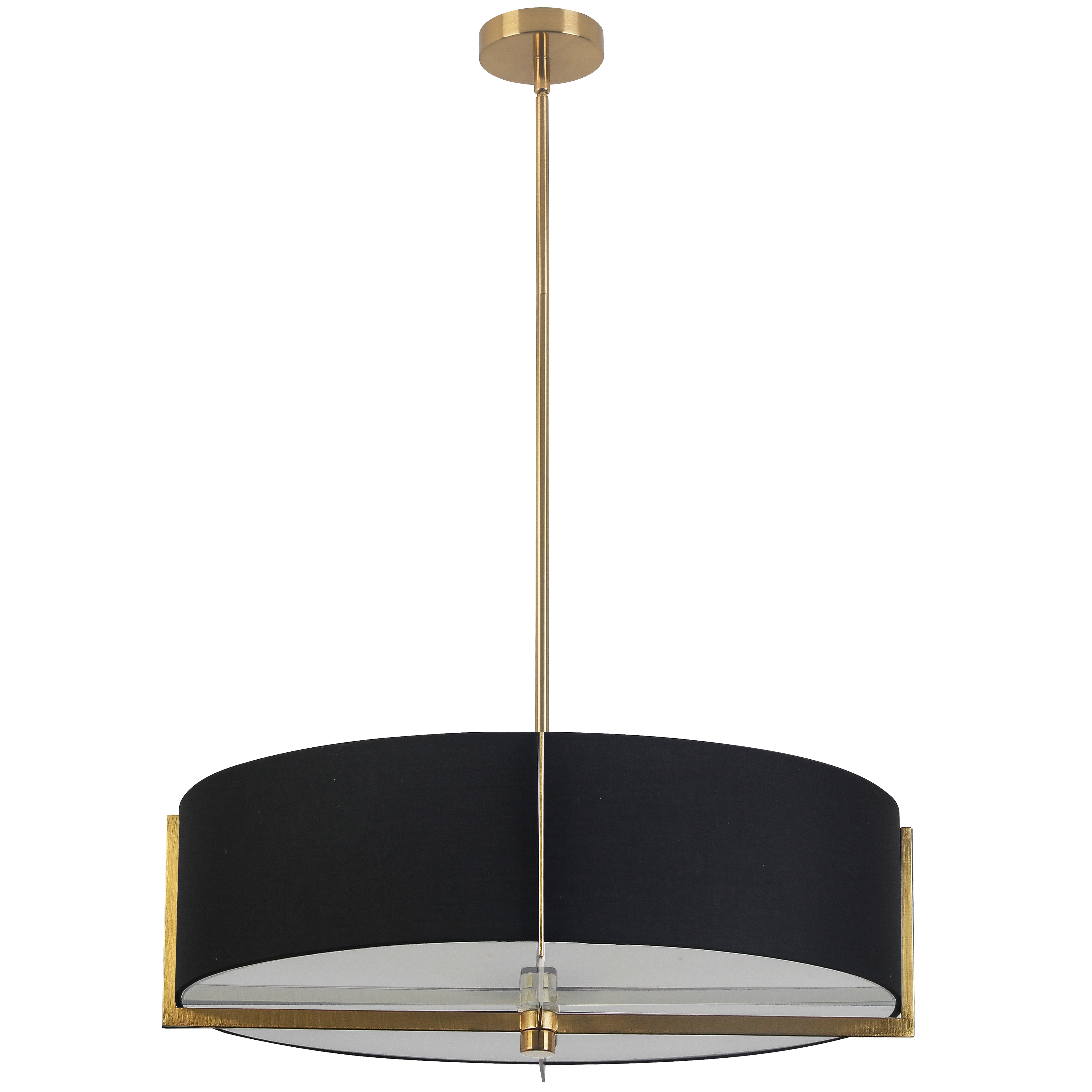 aged brass with black shade pendants