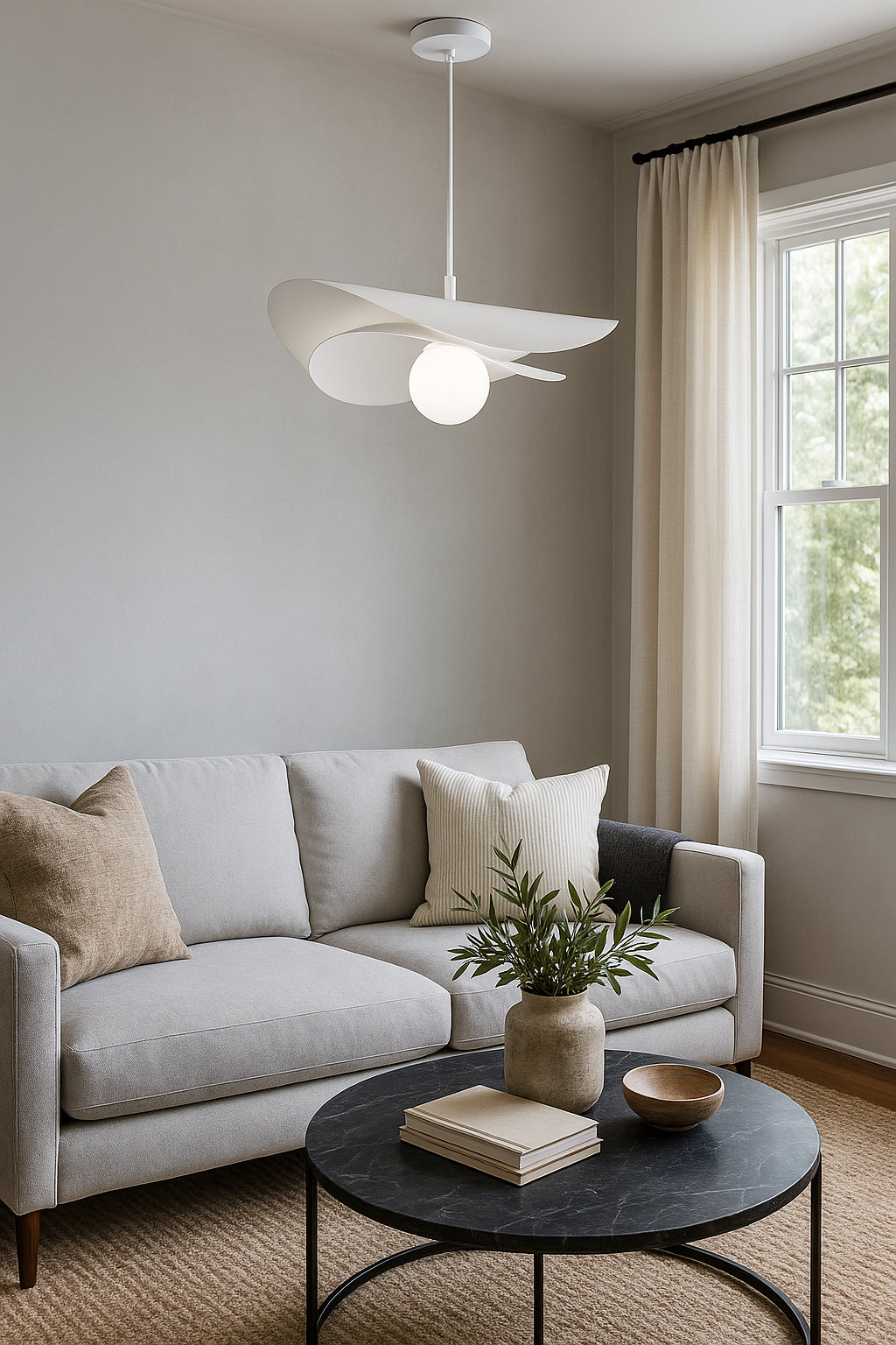 matte white pendant light