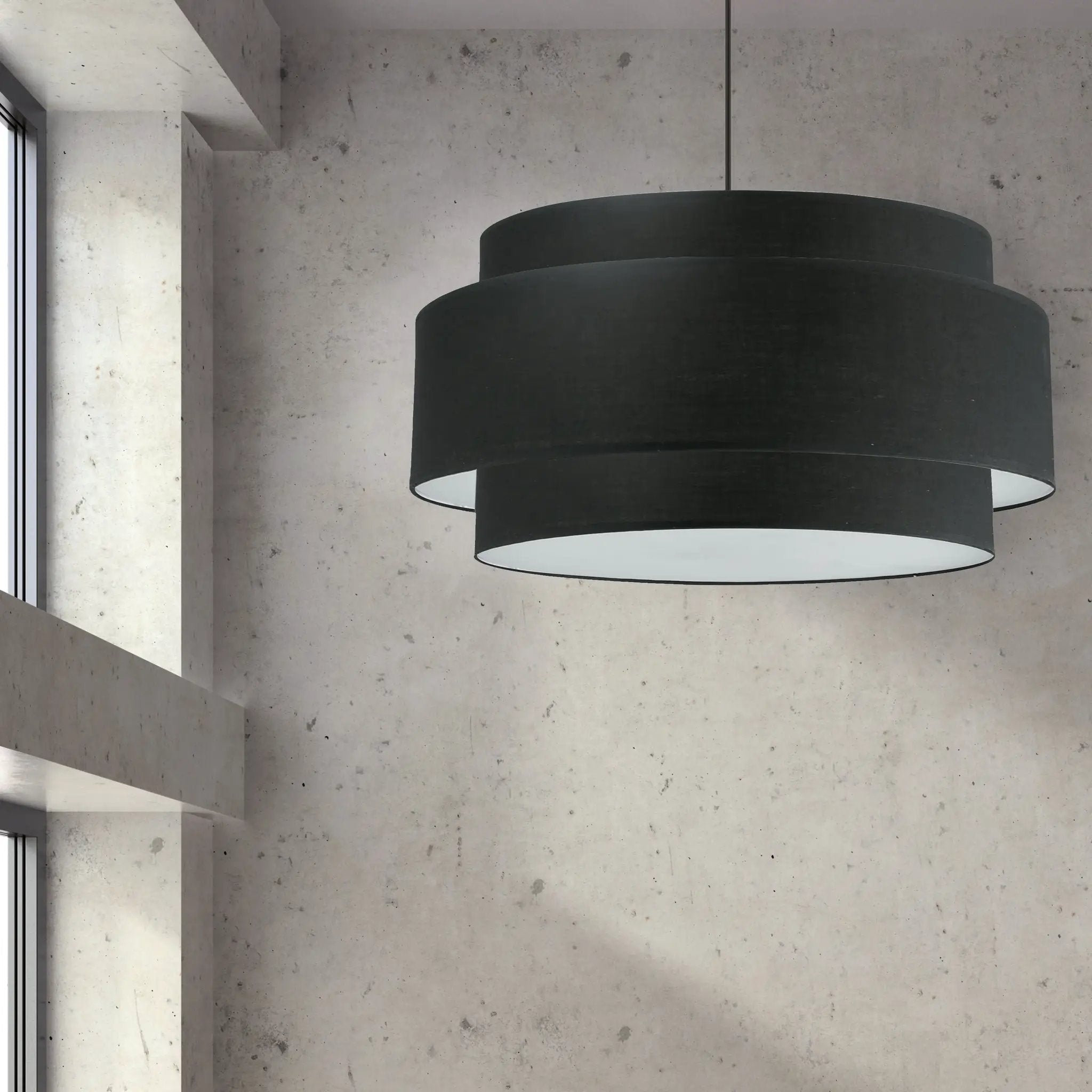 matte black with black shade pendants