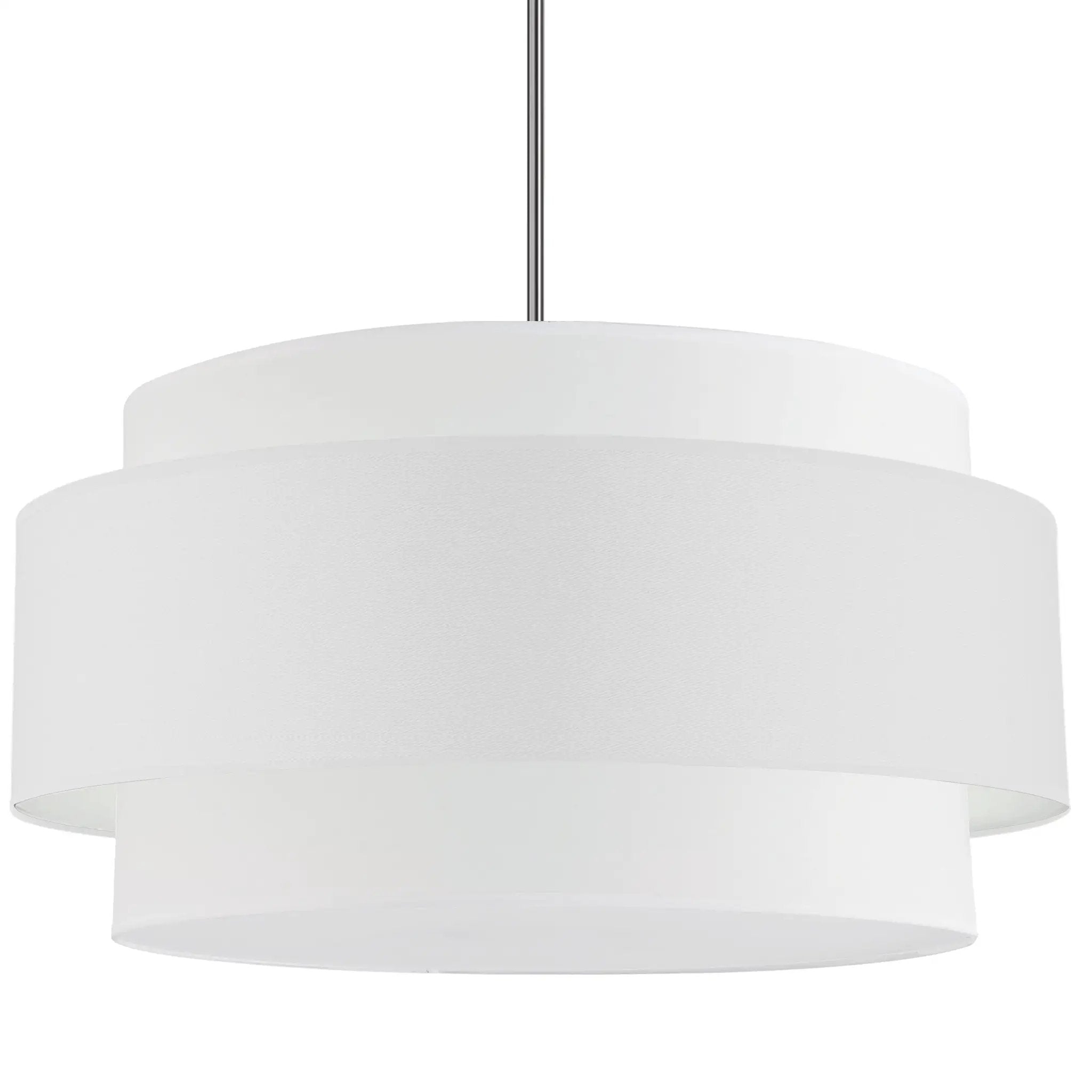polished chrome with white shade pendants