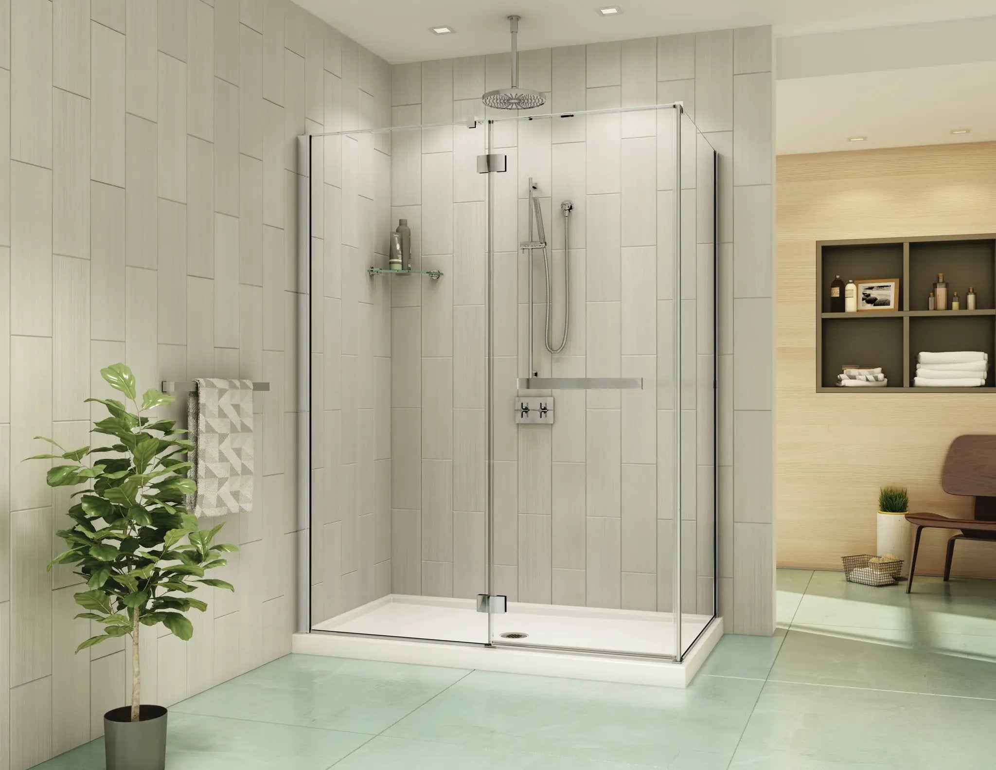 chrome shower door