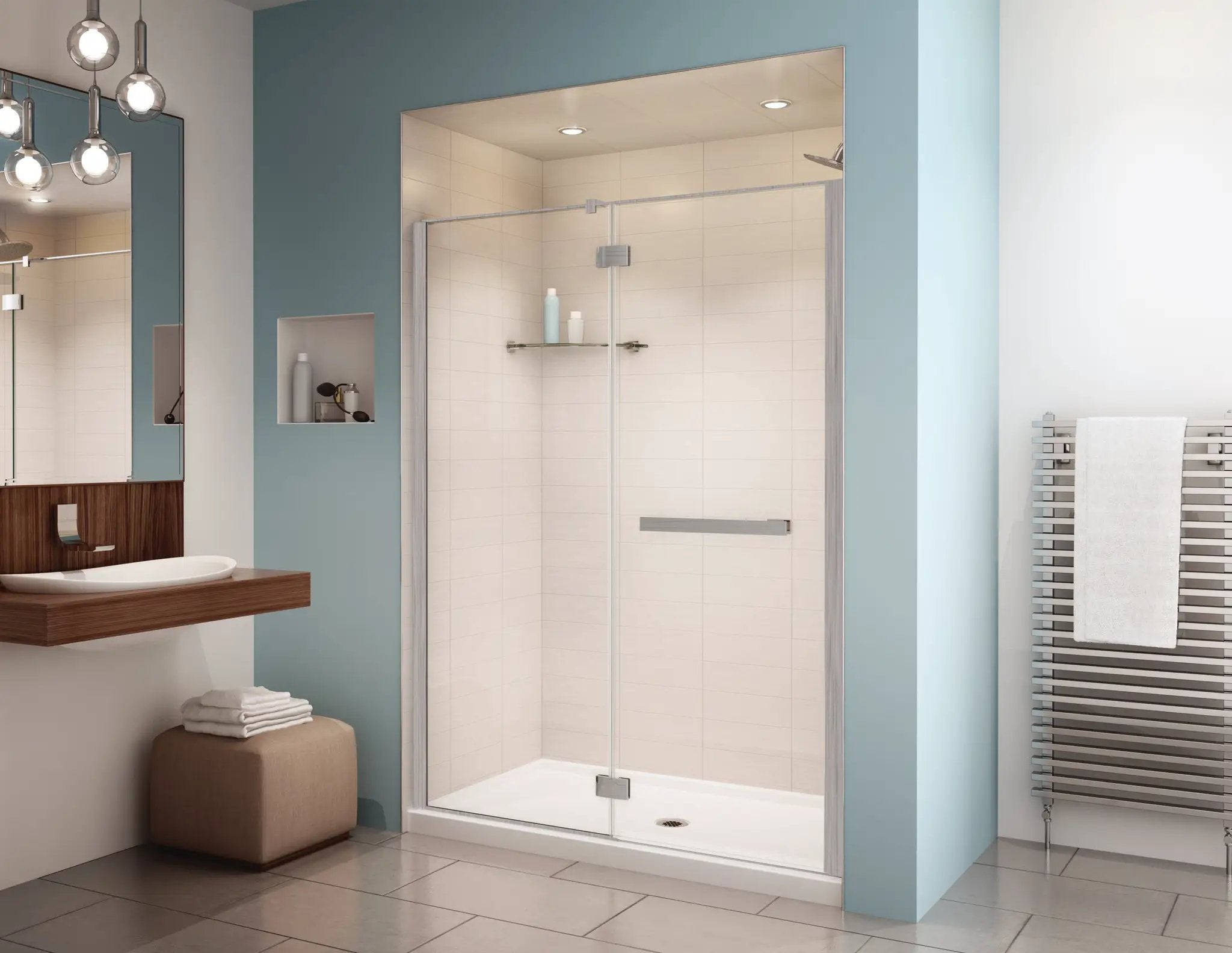 brushed nickel shower door