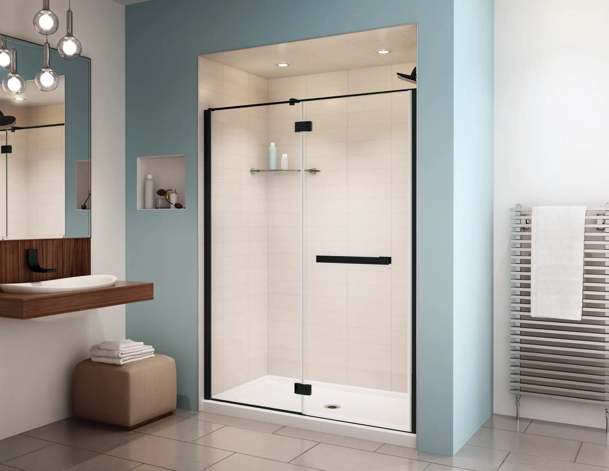 matte black shower door