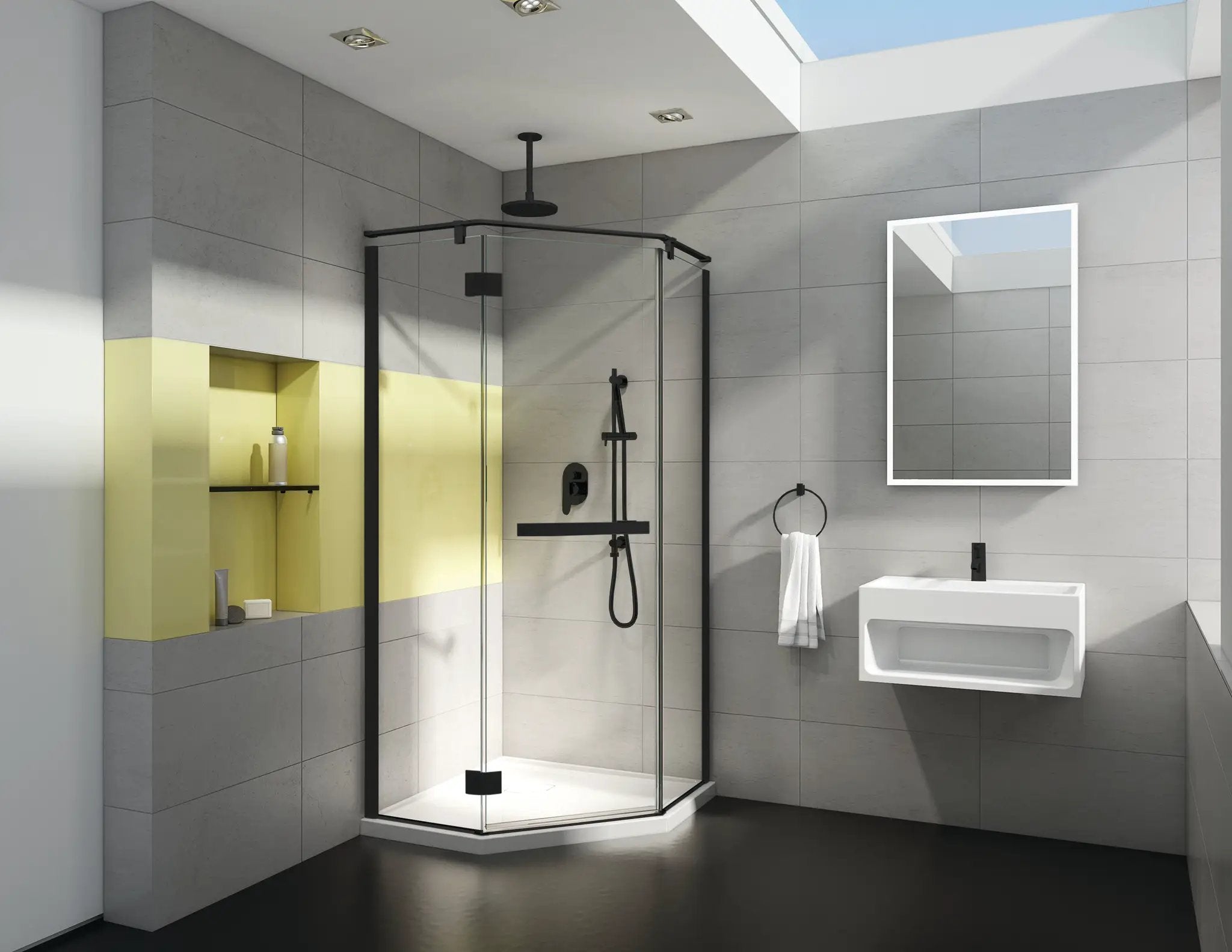 matte black shower door