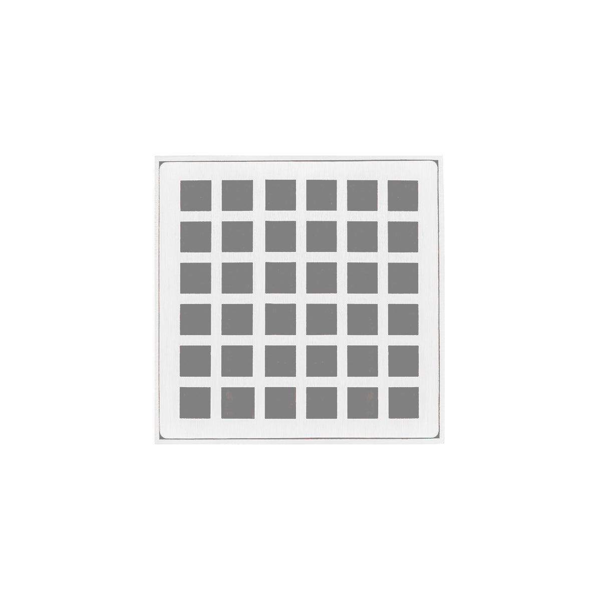 Infinity Drain 4" x 4" QD 4 Complete Kit with Squares Pattern Decorative Plate with PVC Drain Body, 2" Outlet