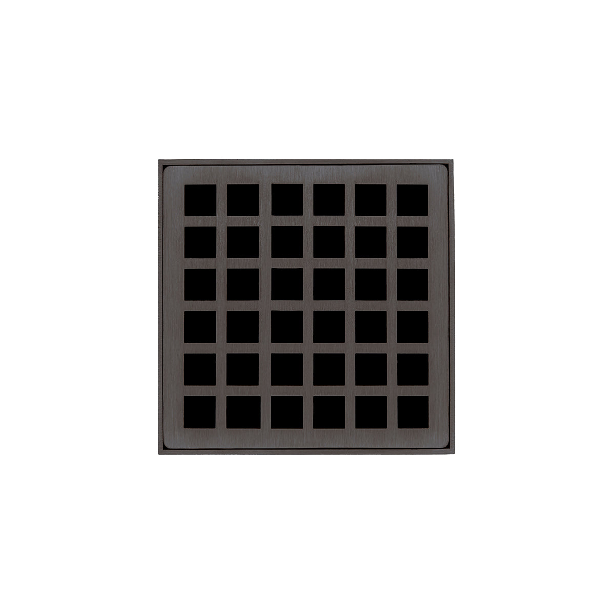 Infinity Drain 4" x 4" QDB 4 Complete Kit with Squares Pattern Decorative Plate with ABS Bonded Flange Drain Body, 2", 3" and 4" Outlet