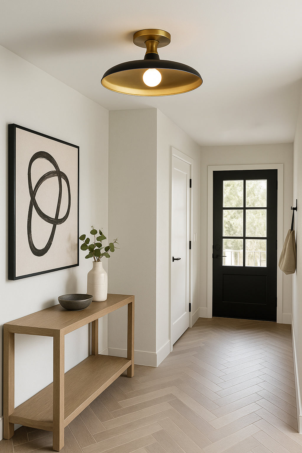 matte black/gold/aged brass flush mount