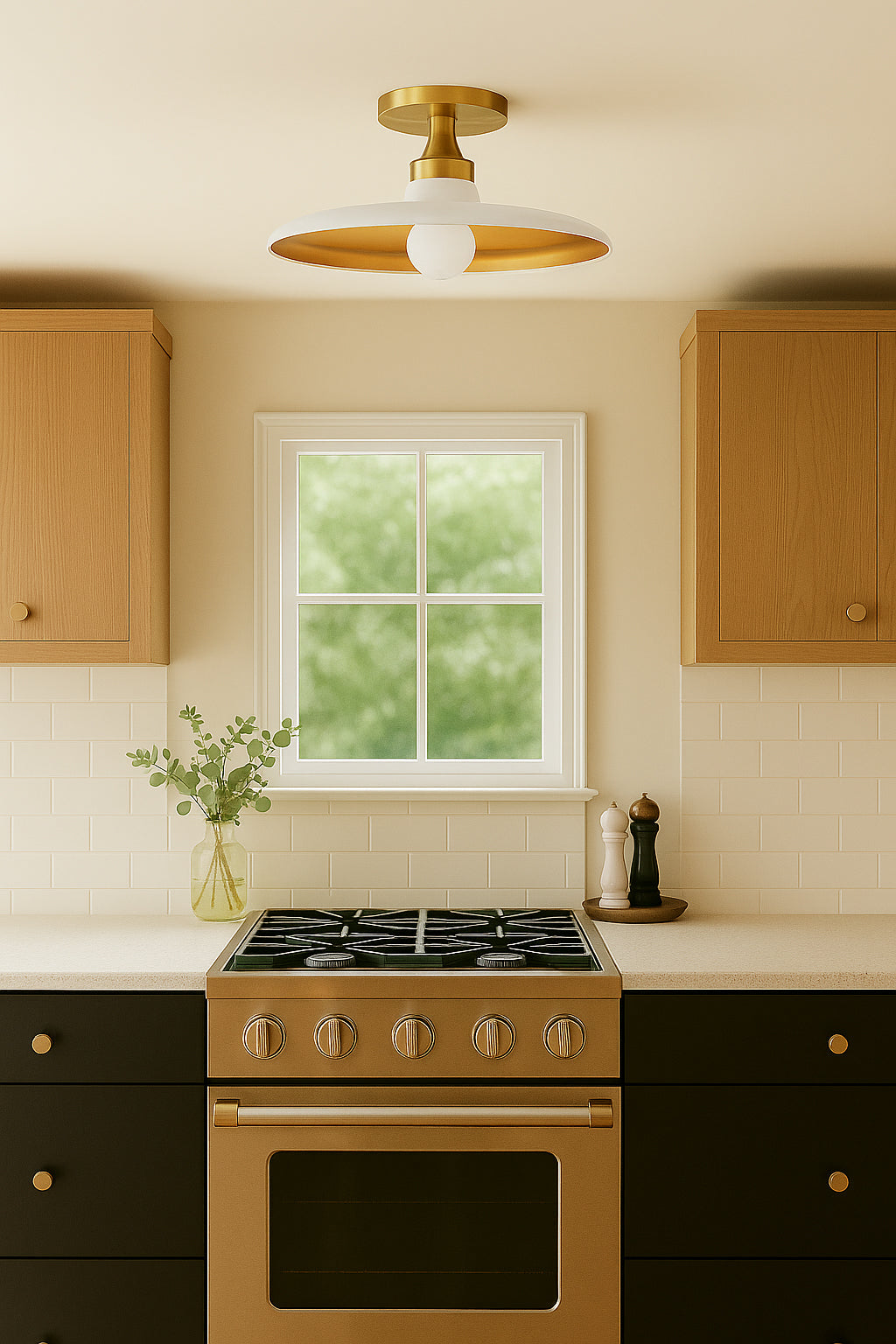 matte white/gold/aged brass flush mount