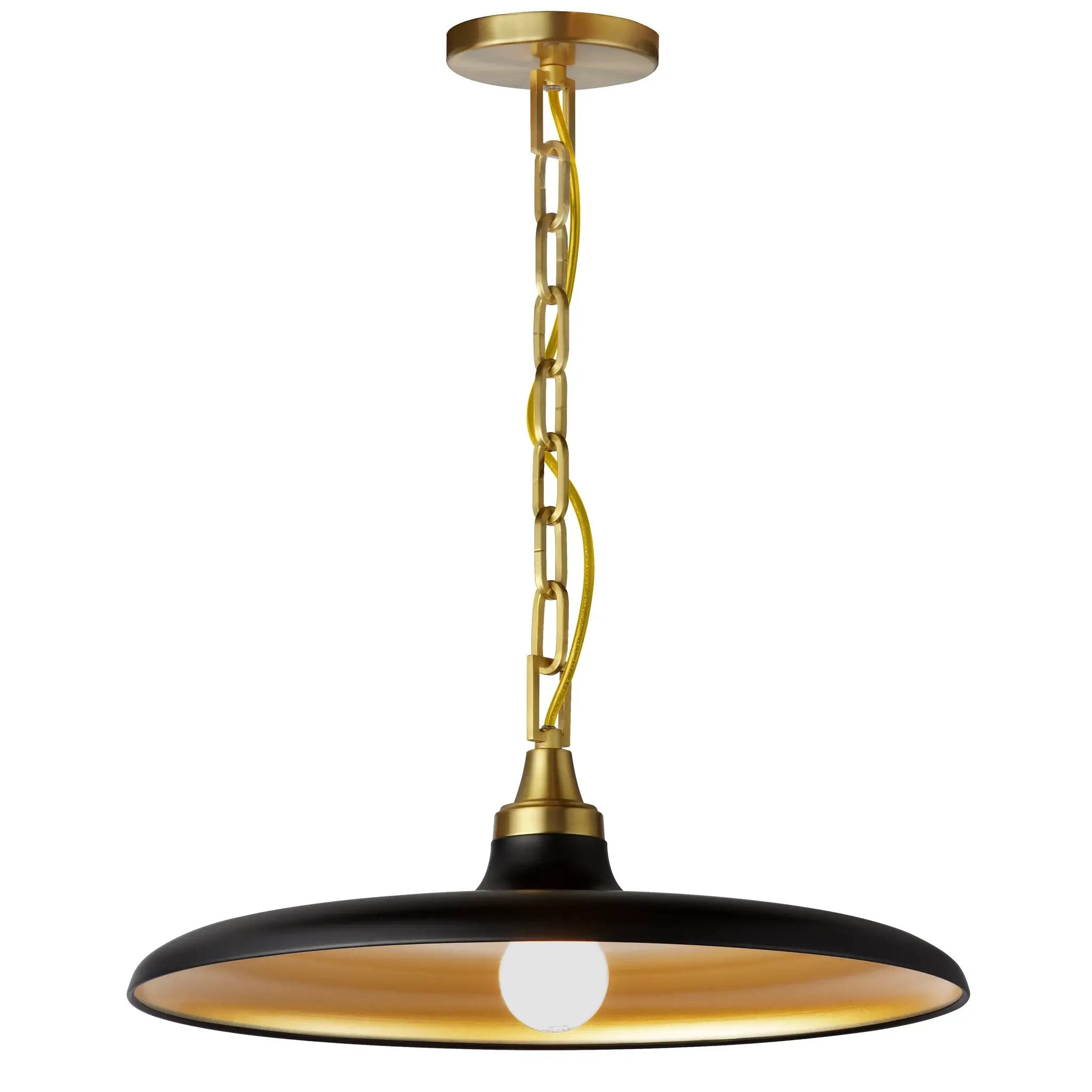 aged brass with matte black pendants