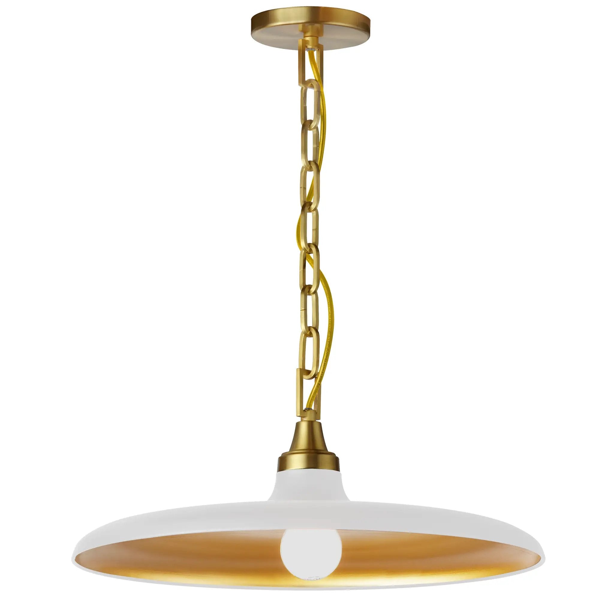 Dainolite 1 Light Incandescent Pendant with Gold Shade by Dainolite