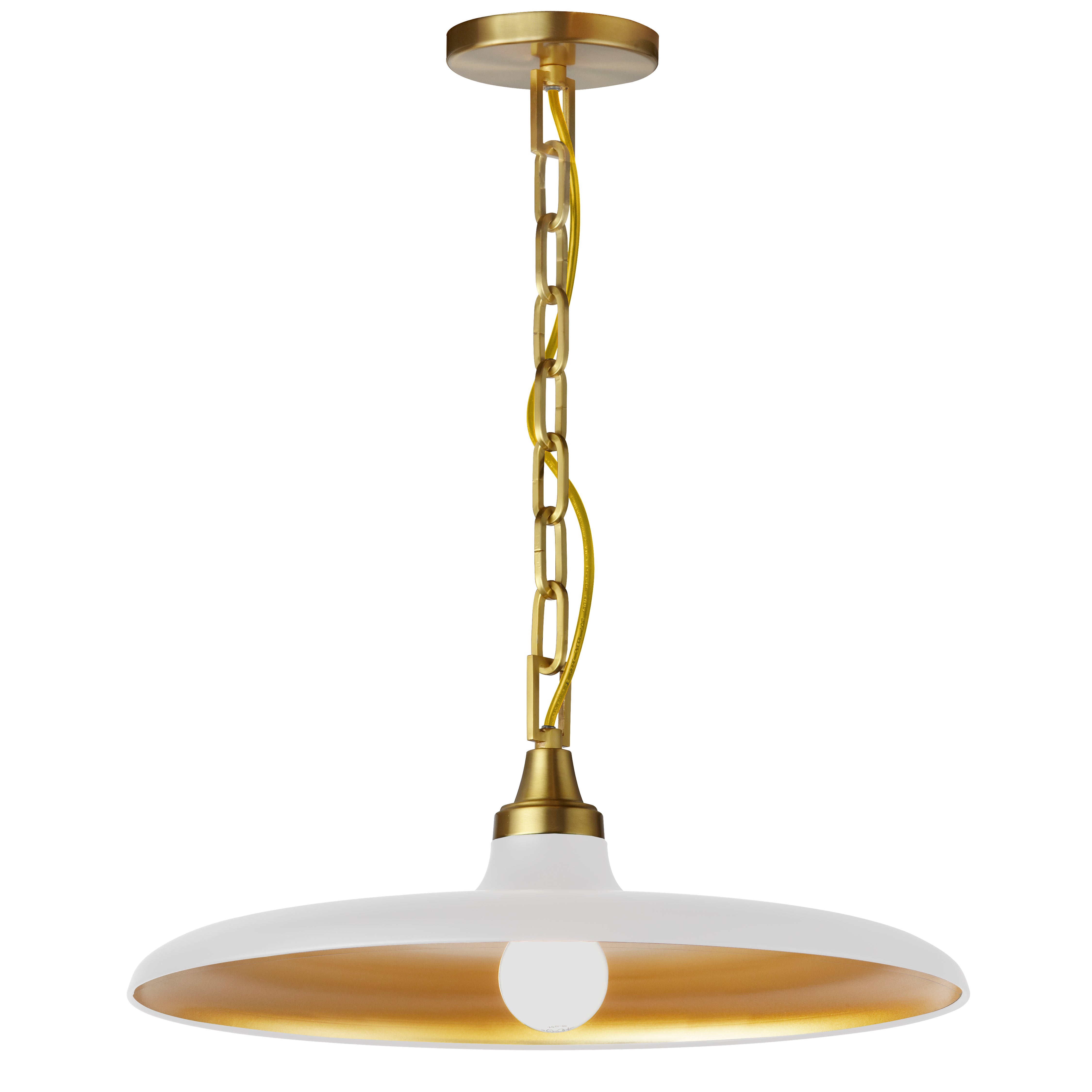 Dainolite 1 Light Incandescent Pendant with Gold Shade