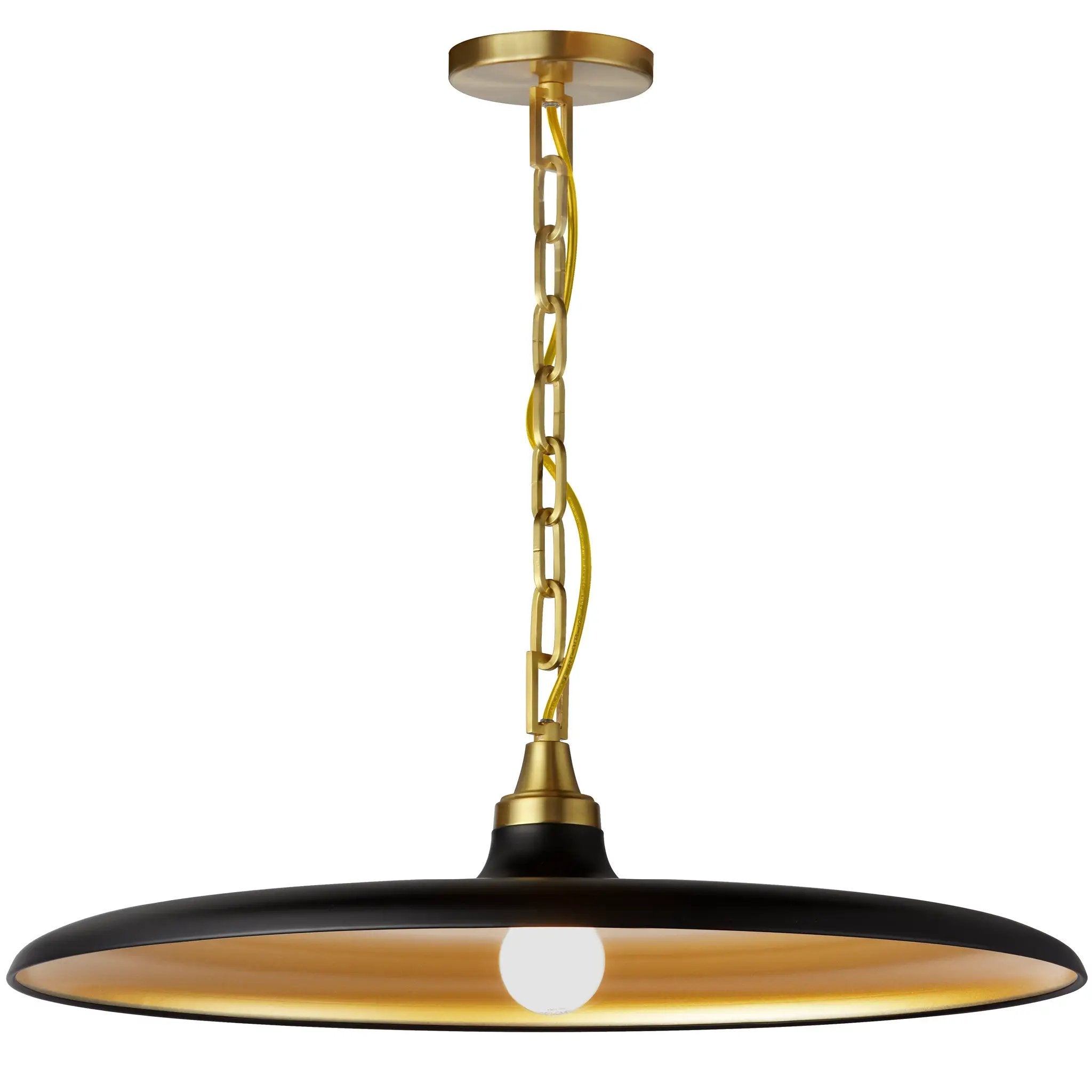 aged brass with matte black pendants